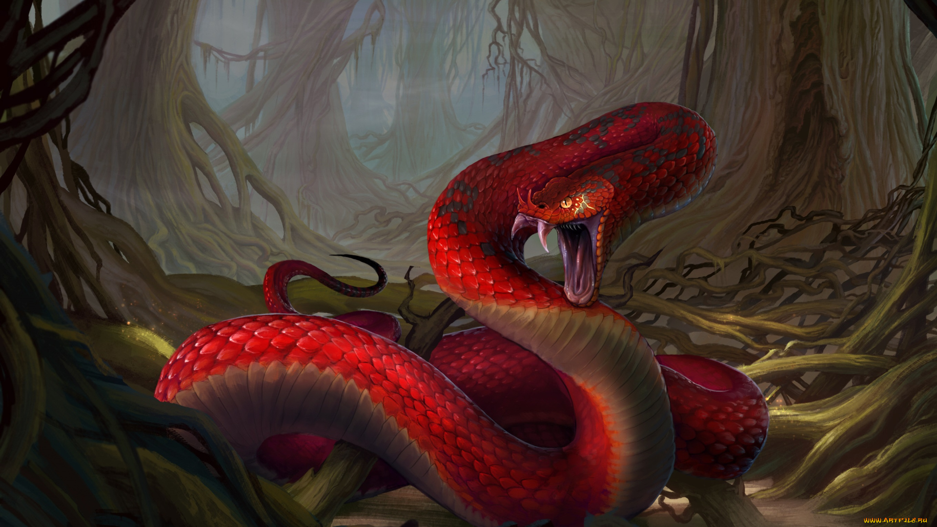 фэнтези, существа, змей