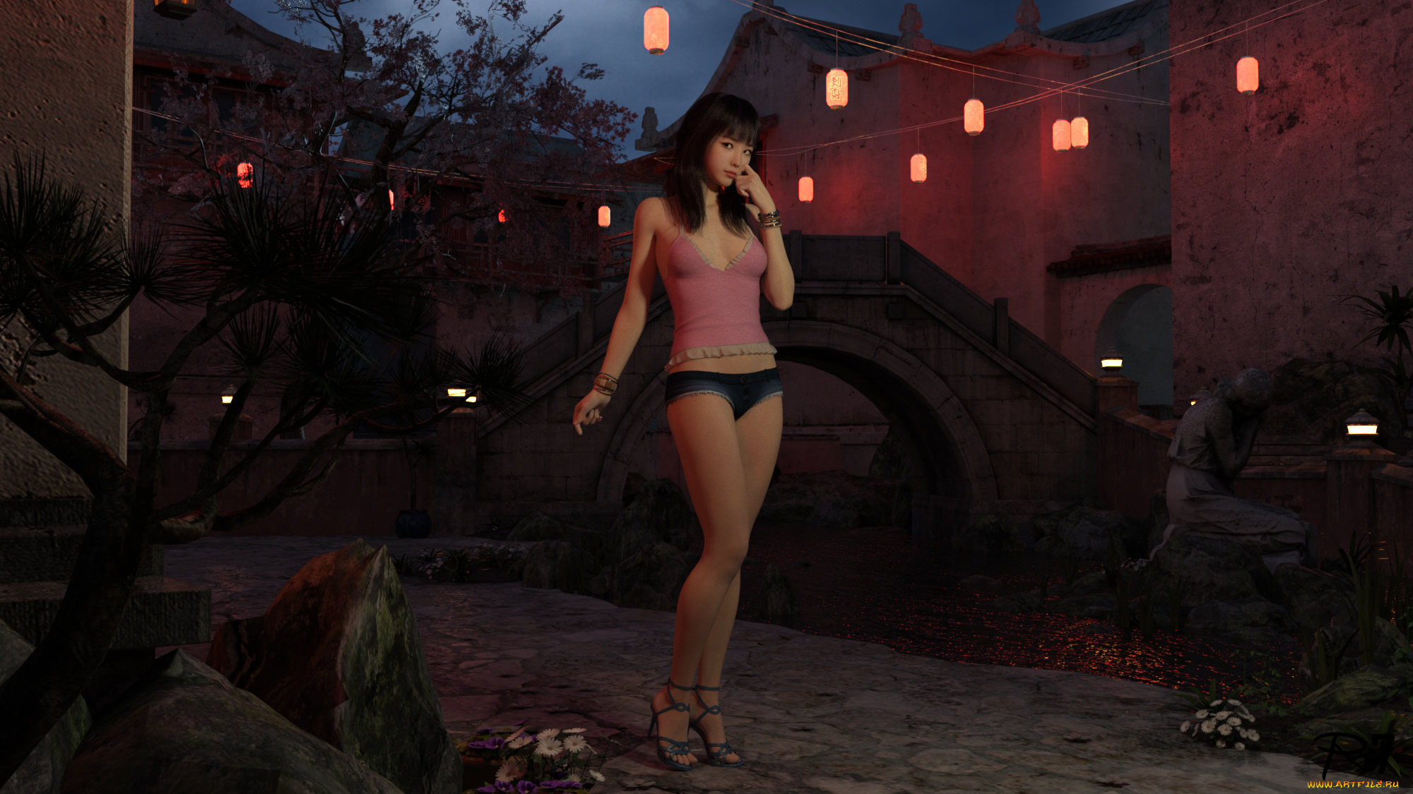 3д, графика, люди, , people, фон, взгляд, девушка