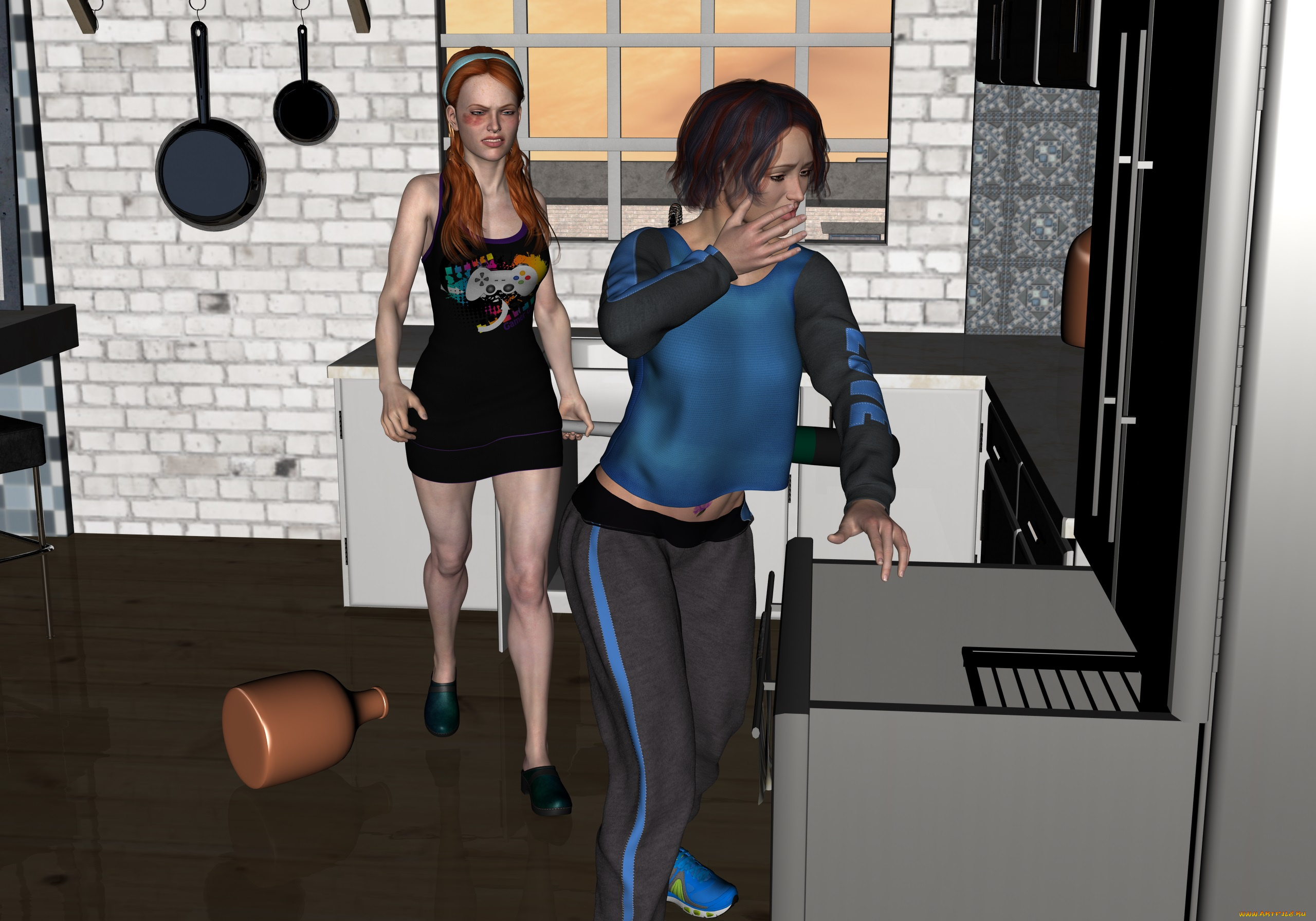 3д, графика, люди, , people, взгляд, фон, девушки