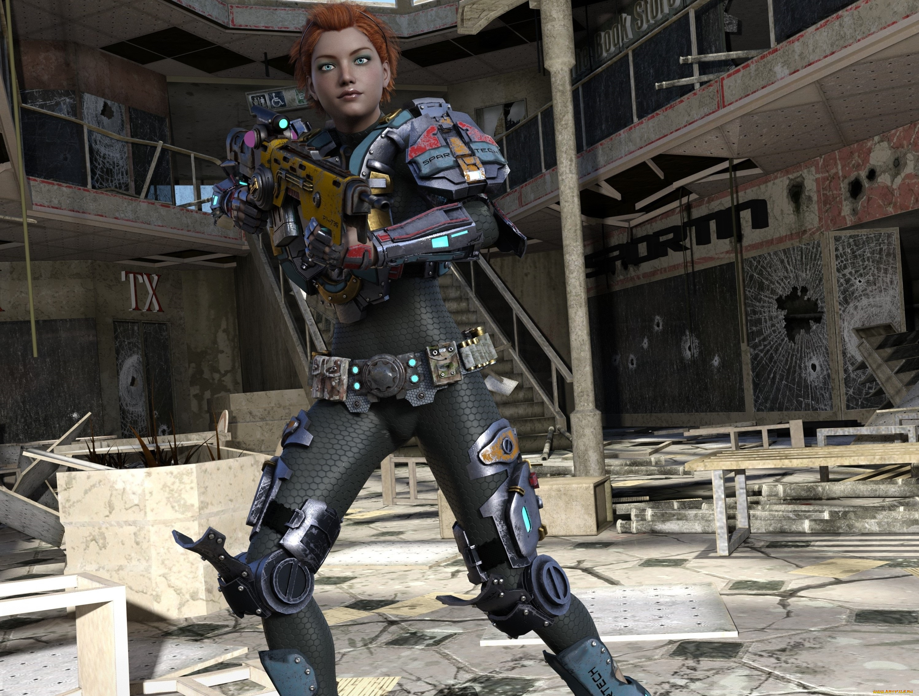 3д, графика, фантазия, , fantasy, фон, взгляд, девушка