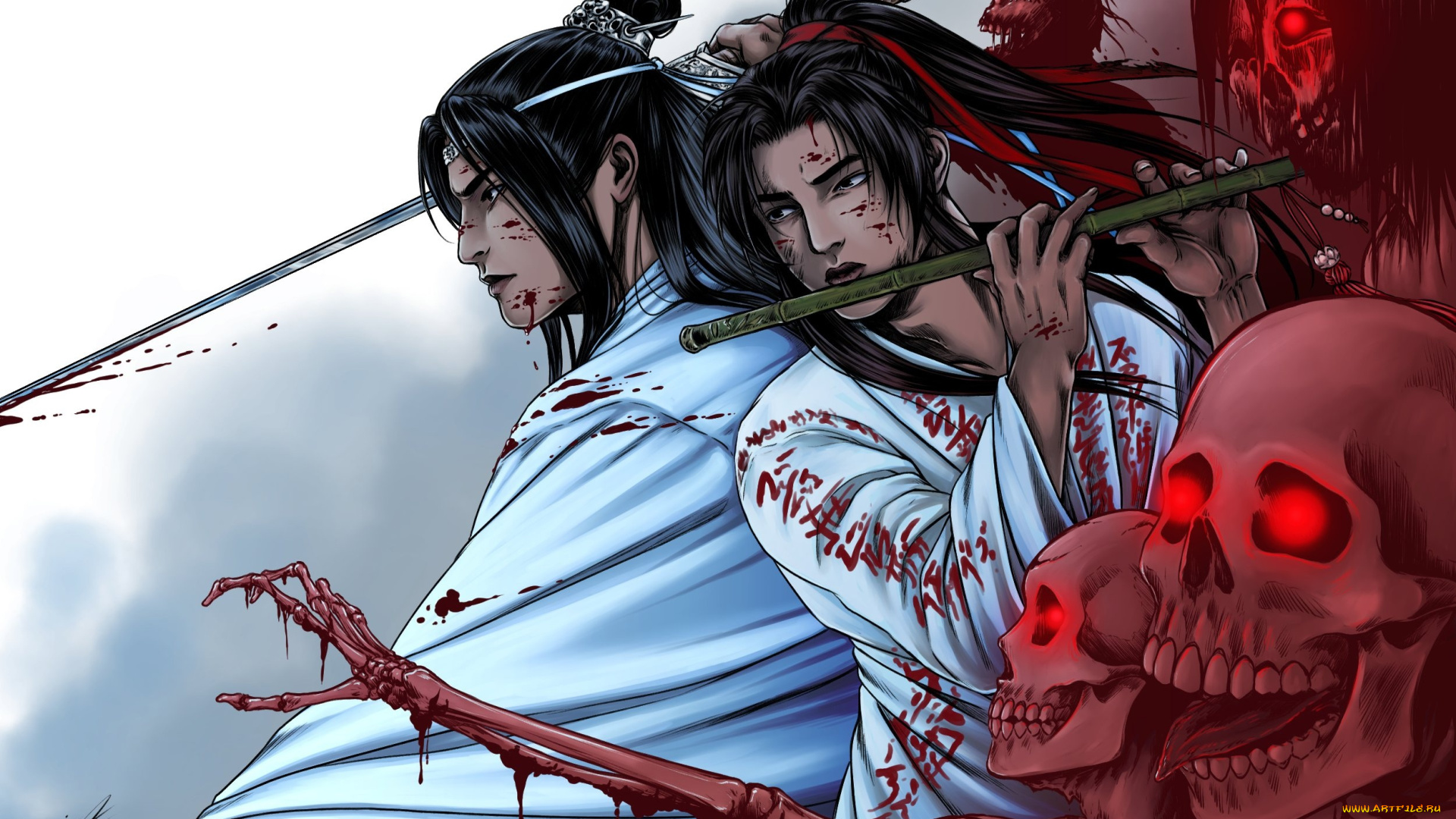 аниме, mo, dao, zu, shi, лань, ванцзы, вэй, усянь, кровь, мертвецы