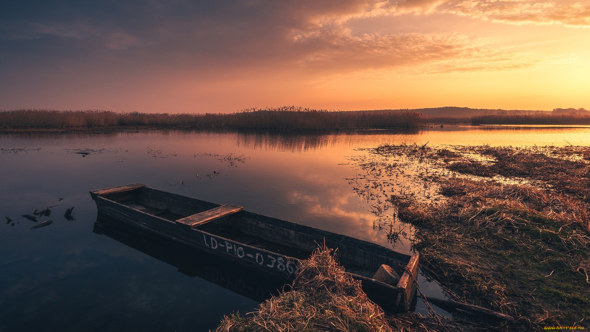 корабли, лодки, , шлюпки, закат, лодка, река