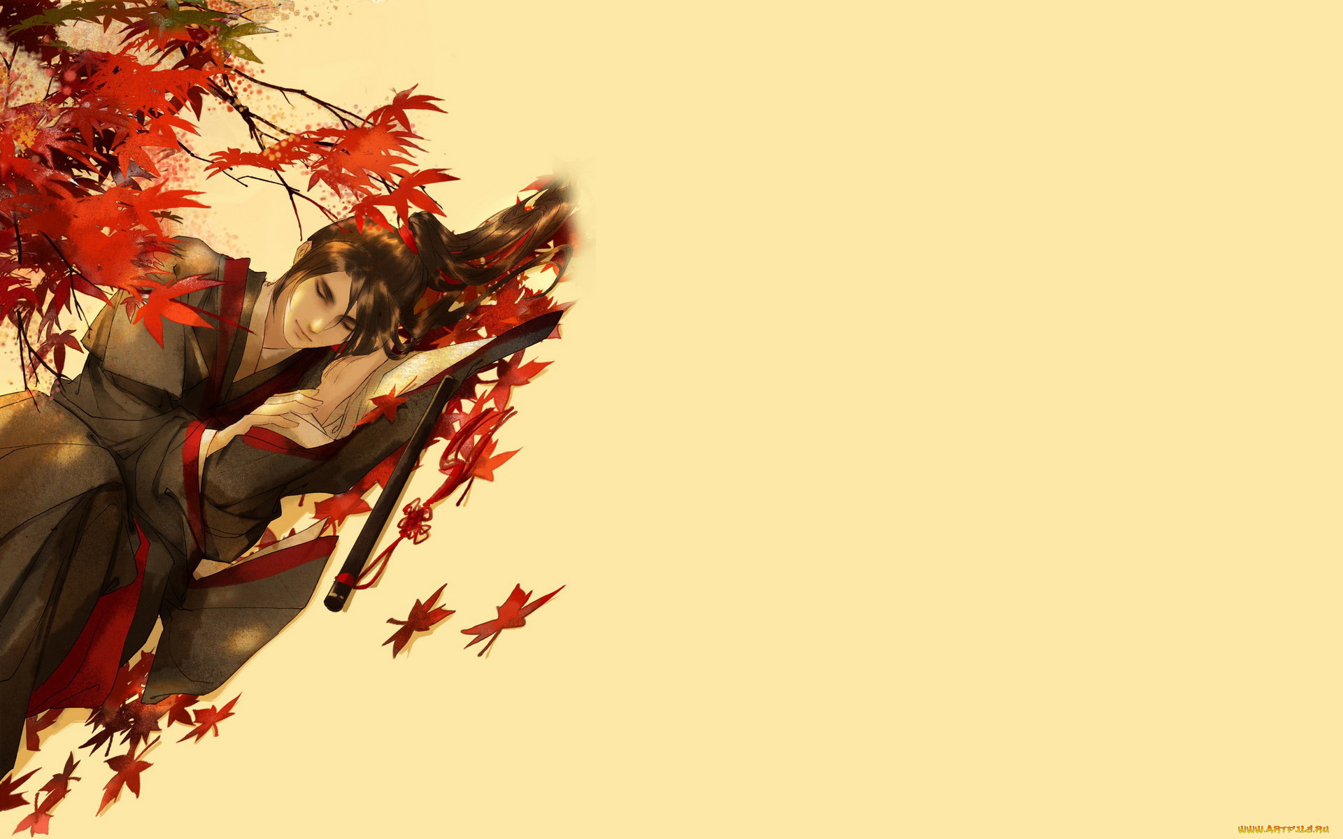 аниме, mo, dao, zu, shi, вэй, усянь, листья