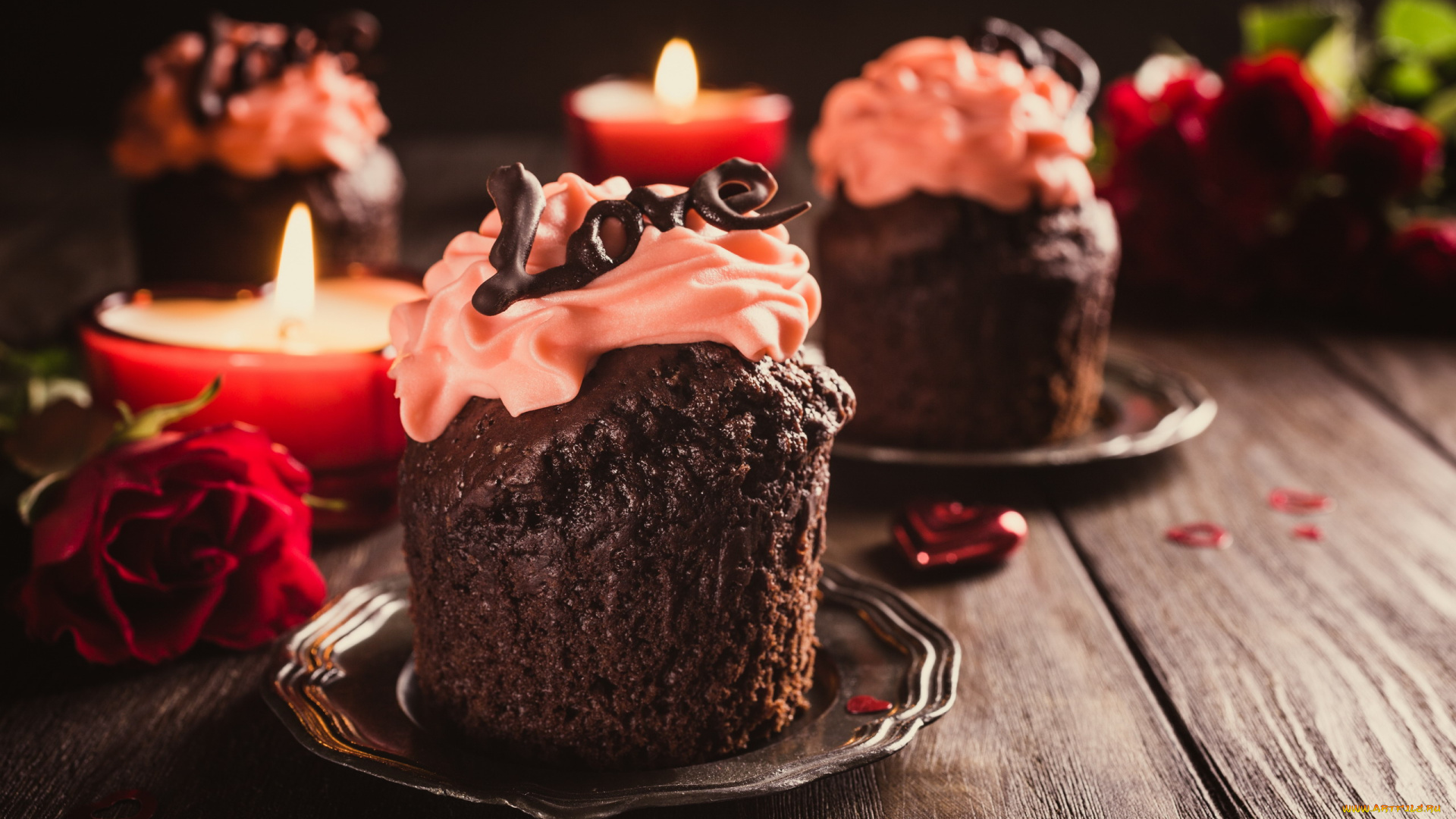 еда, пирожные, , кексы, , печенье, свечи, кексы, шоколадные