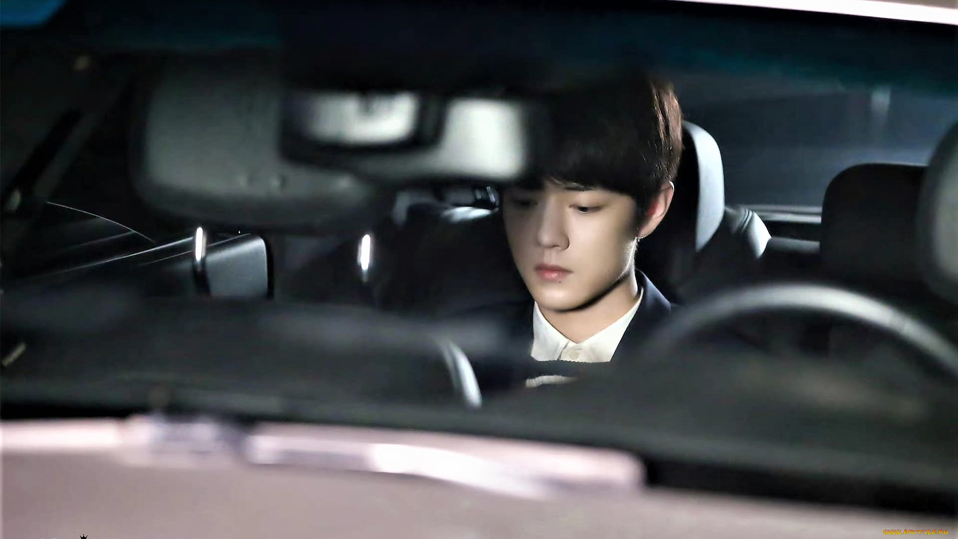 мужчины, xiao, zhan, актер, лицо, машина