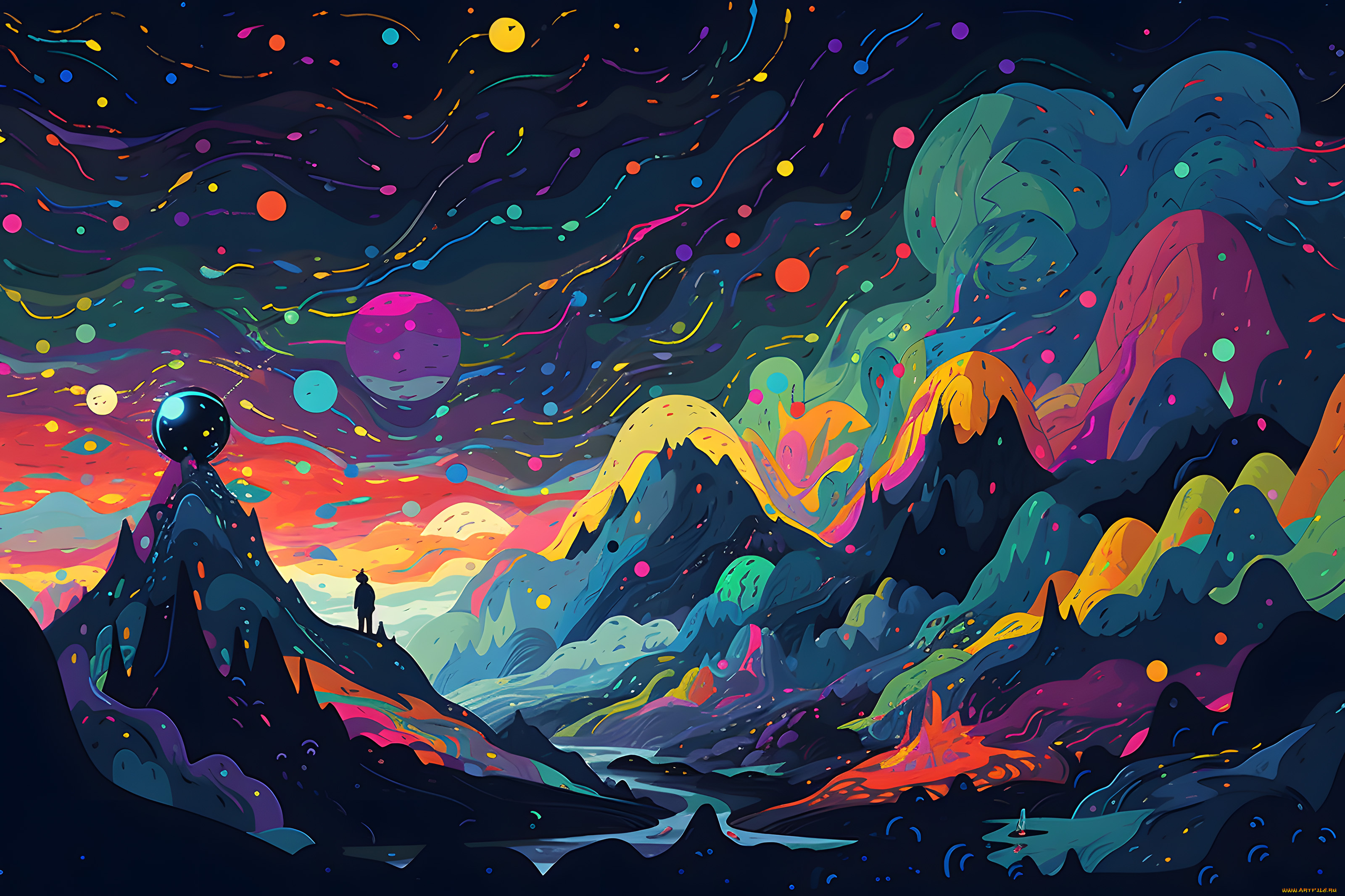 рисованное, -, другое, горы