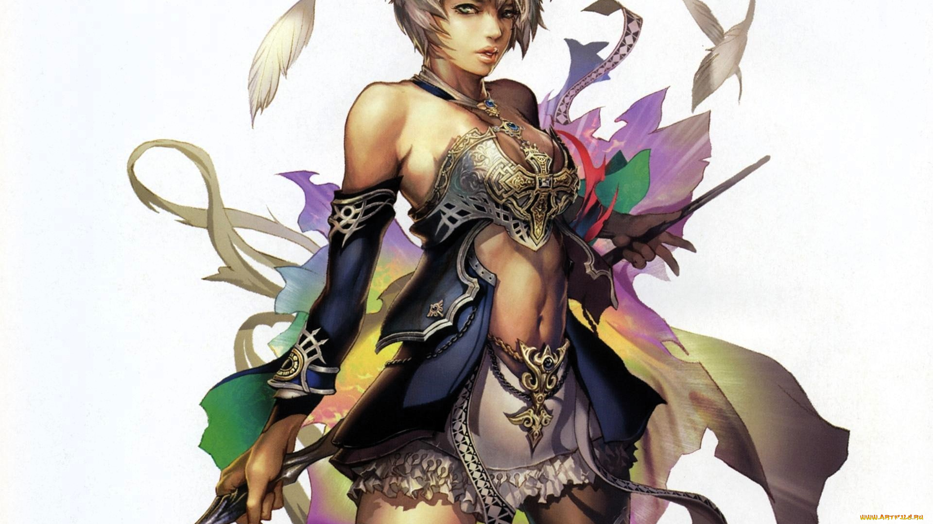 видео, игры, lineage, ii, , the, chaotic, chronicle, девушка, персонаж, посох, магия