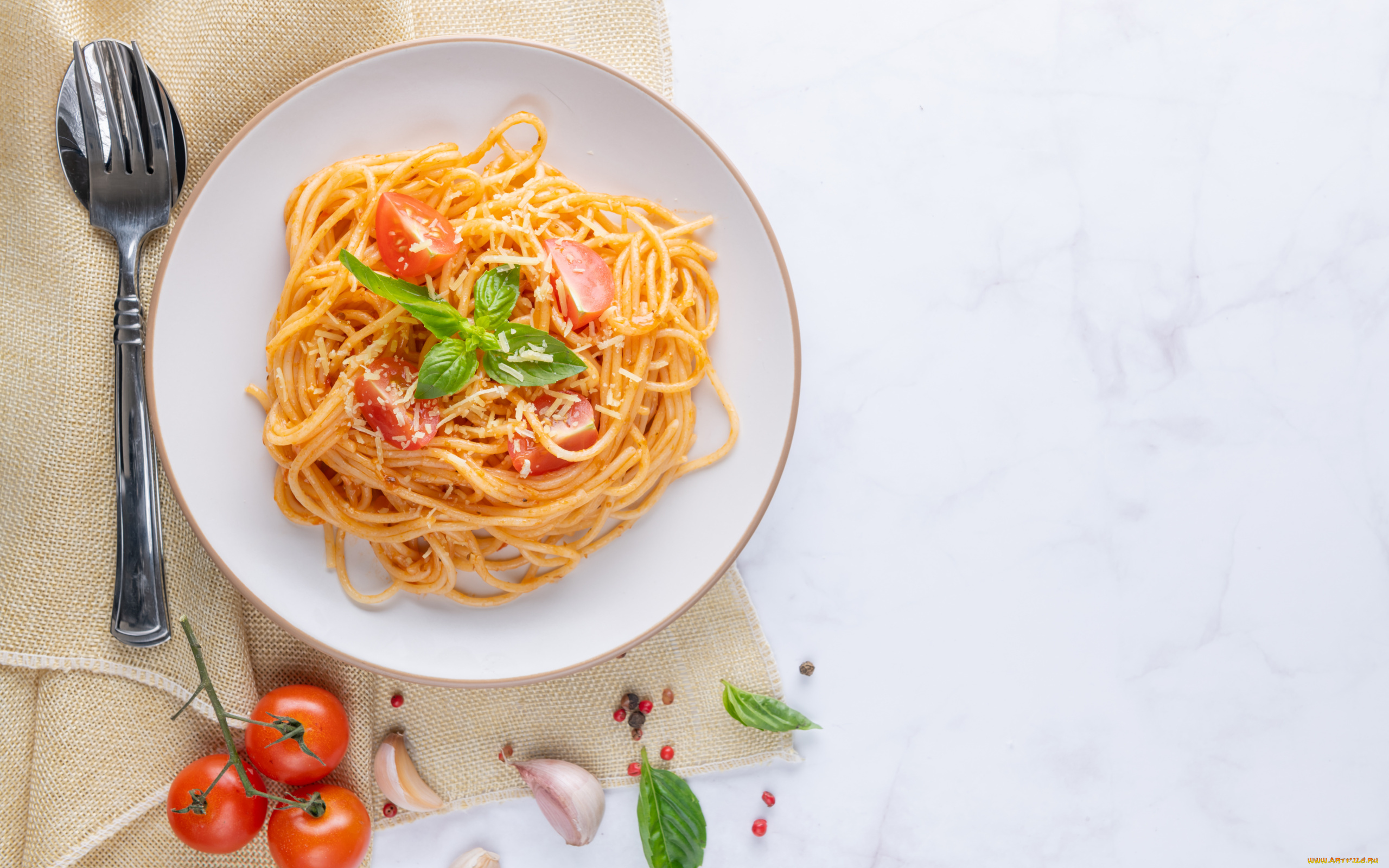 еда, макароны, , макаронные, блюда, базилик, спагетти, паста, помидоры, чеснок