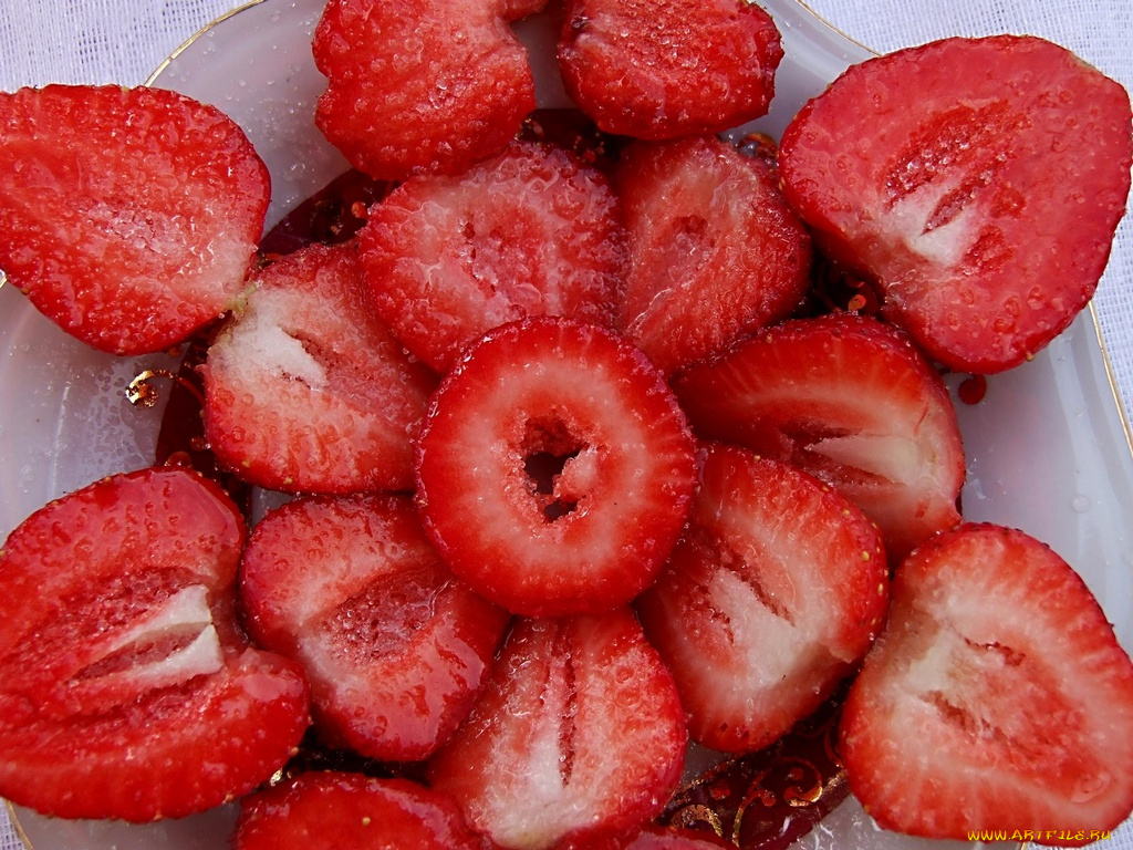 еда, клубника, земляника