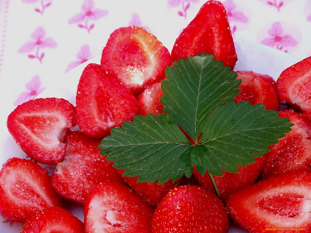 еда, клубника, земляника