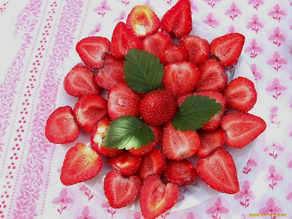 еда, клубника, земляника