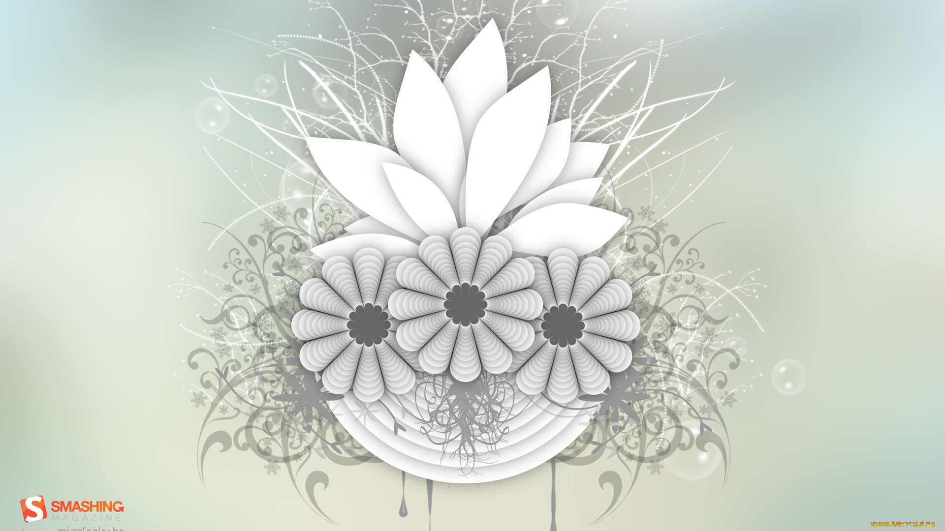 векторная, графика, цветы