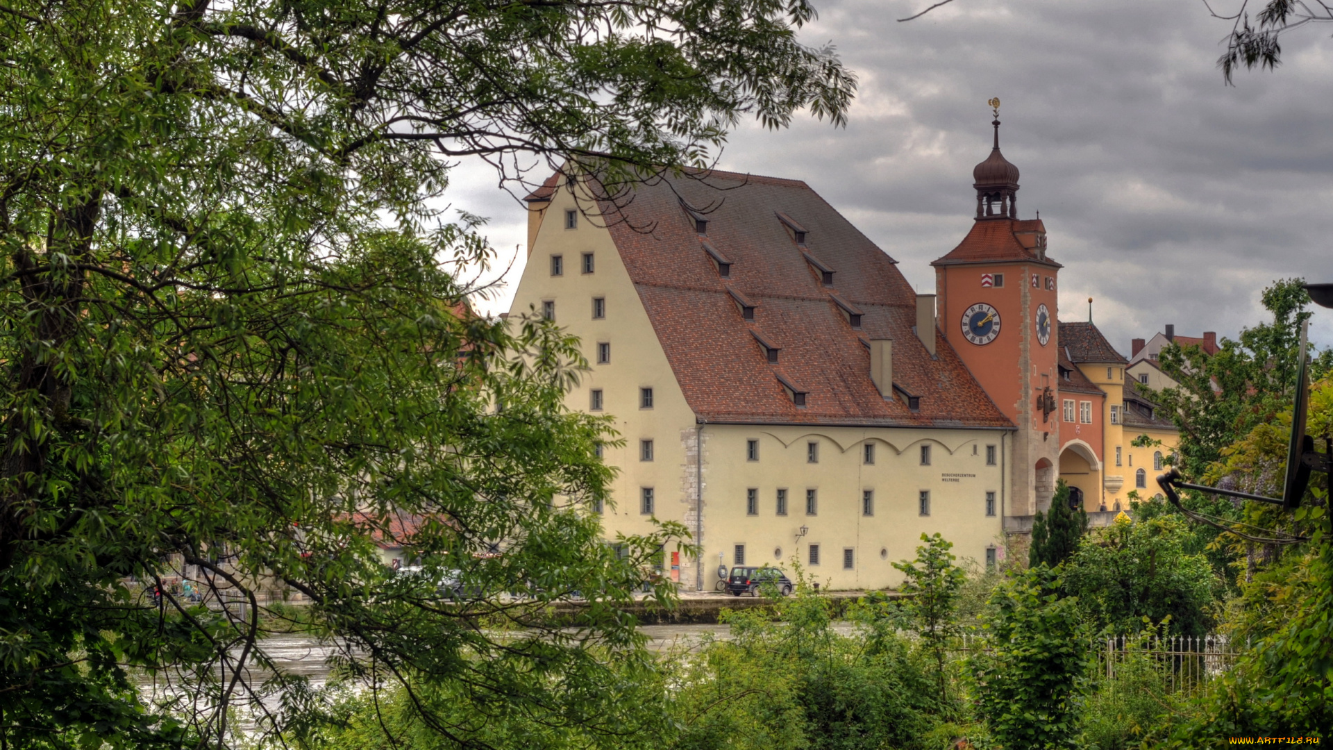 германия, бавария, регенсбург, города, дома, улица