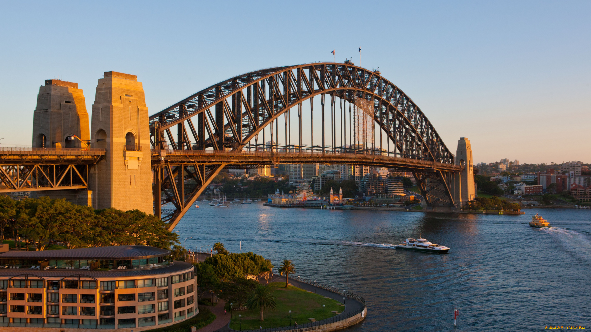 города, сидней, австралия, вода, мост