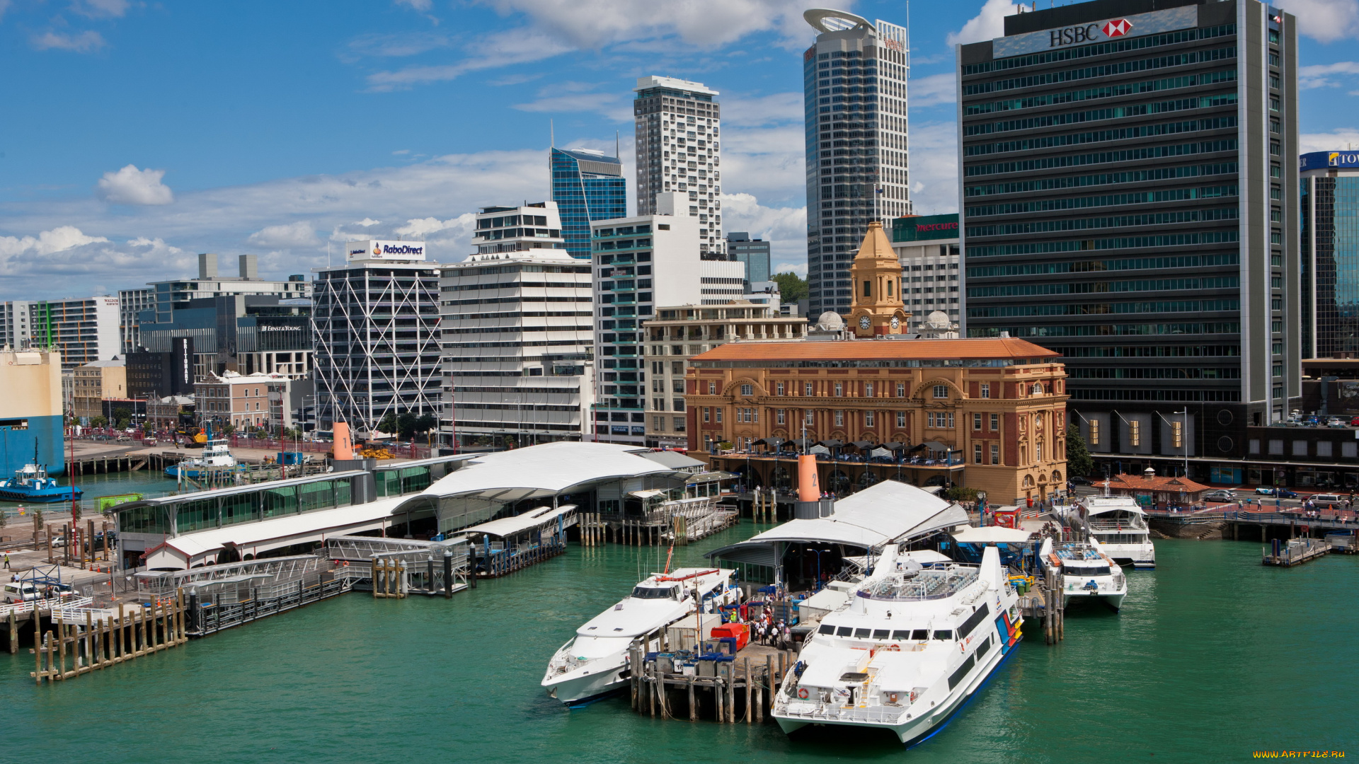 города, улицы, площади, набережные, окленд, новая, зеландия, пристань