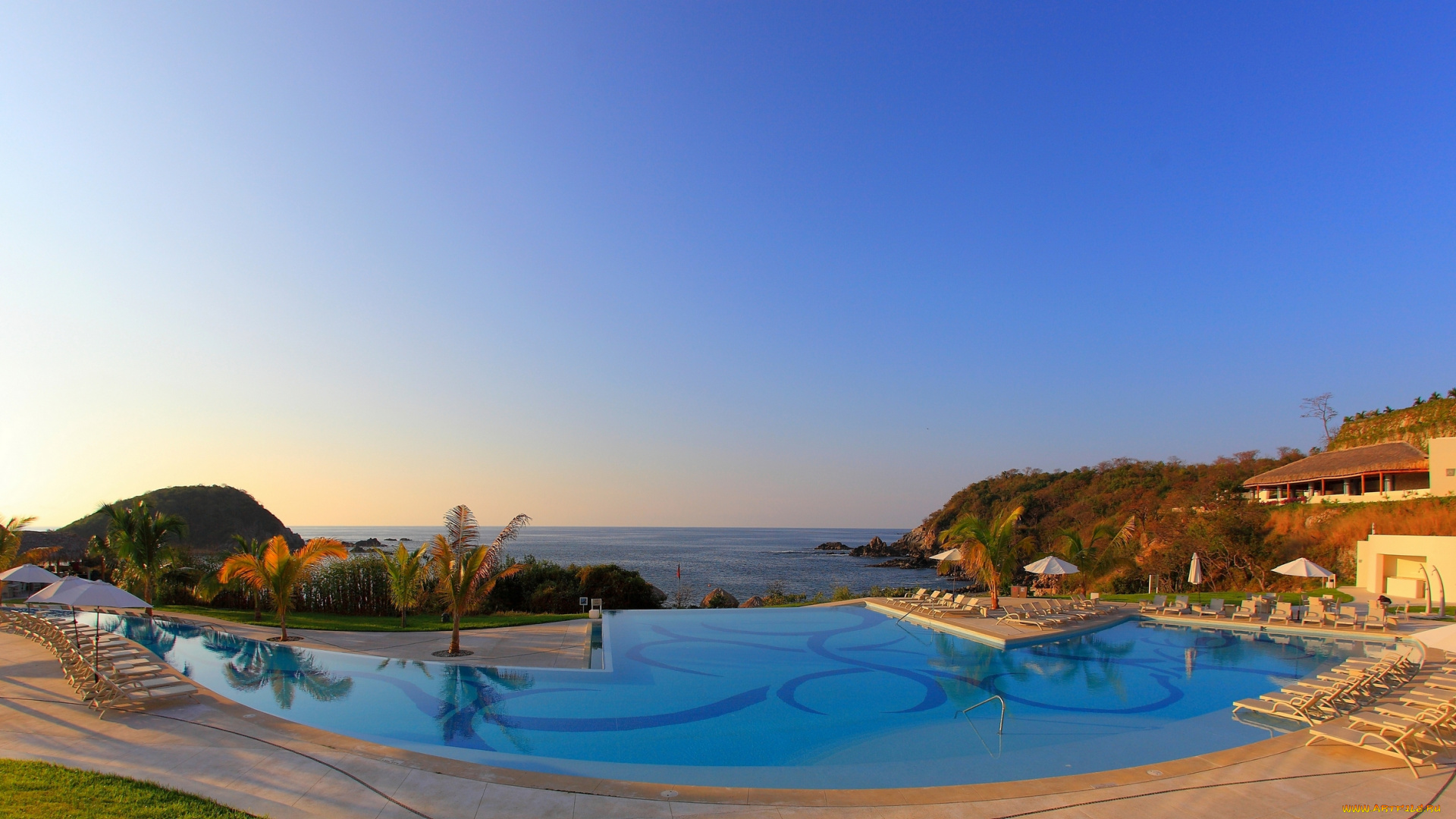 интерьер, бассейны, открытые, площадки, гвадалахара