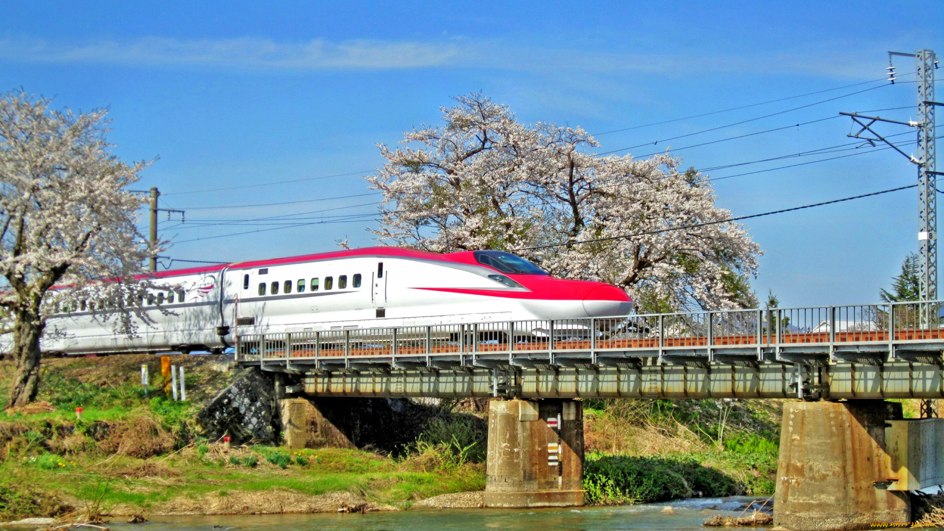 техника, поезда, река, скоростной, поезд, жележная, дорога, мост