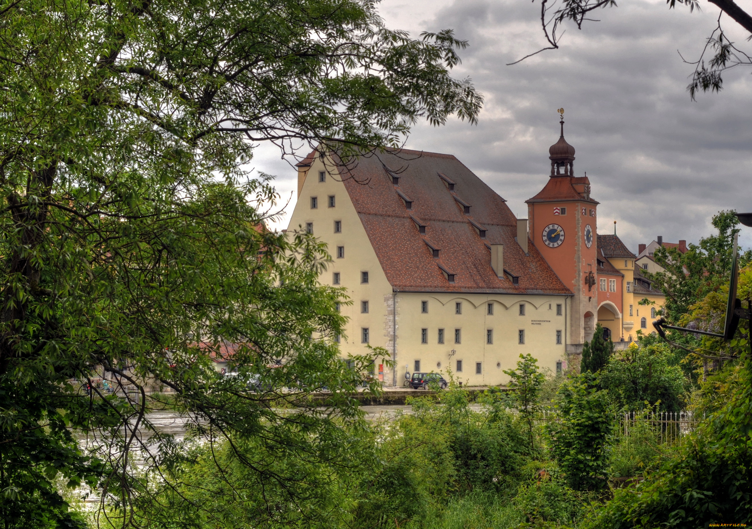 германия, бавария, регенсбург, города, дома, улица