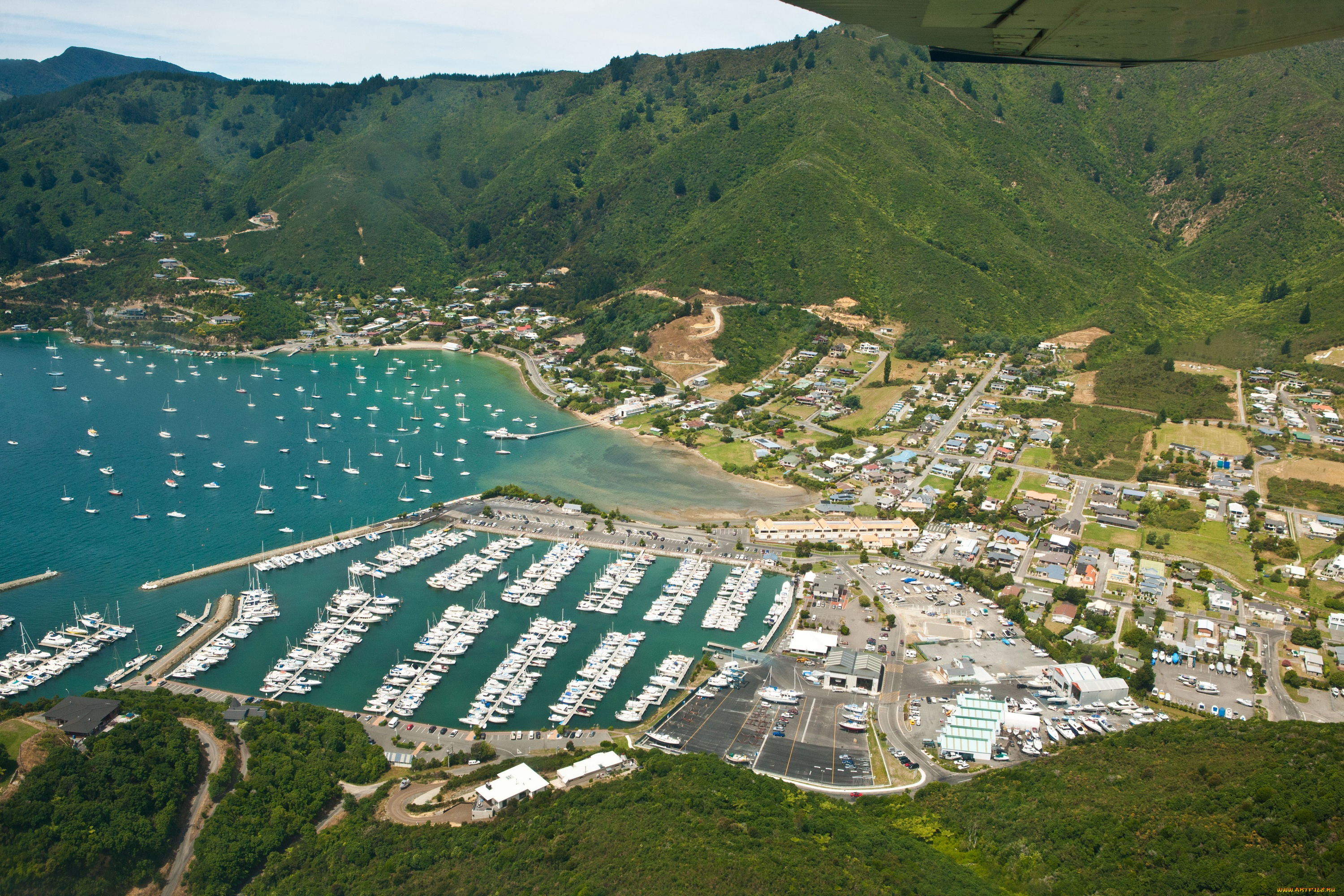 города, панорамы, новая, зеландия, окленд