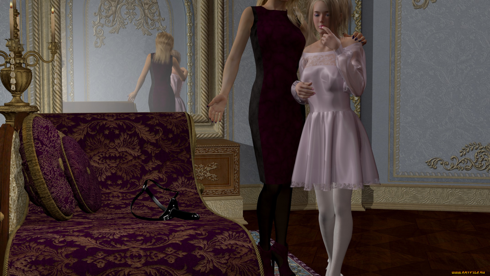 3д, графика, people, , люди, комната, девушки