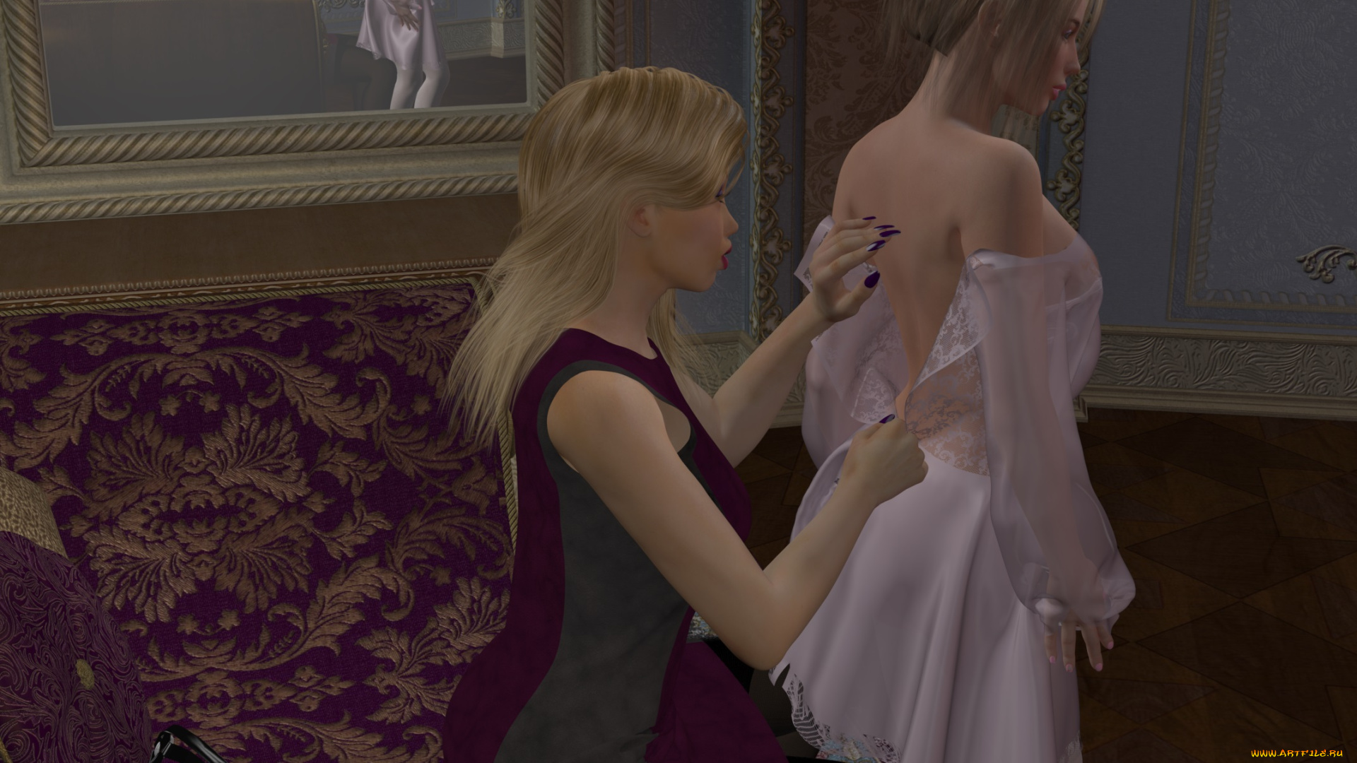 3д, графика, people, , люди, комната, девушки