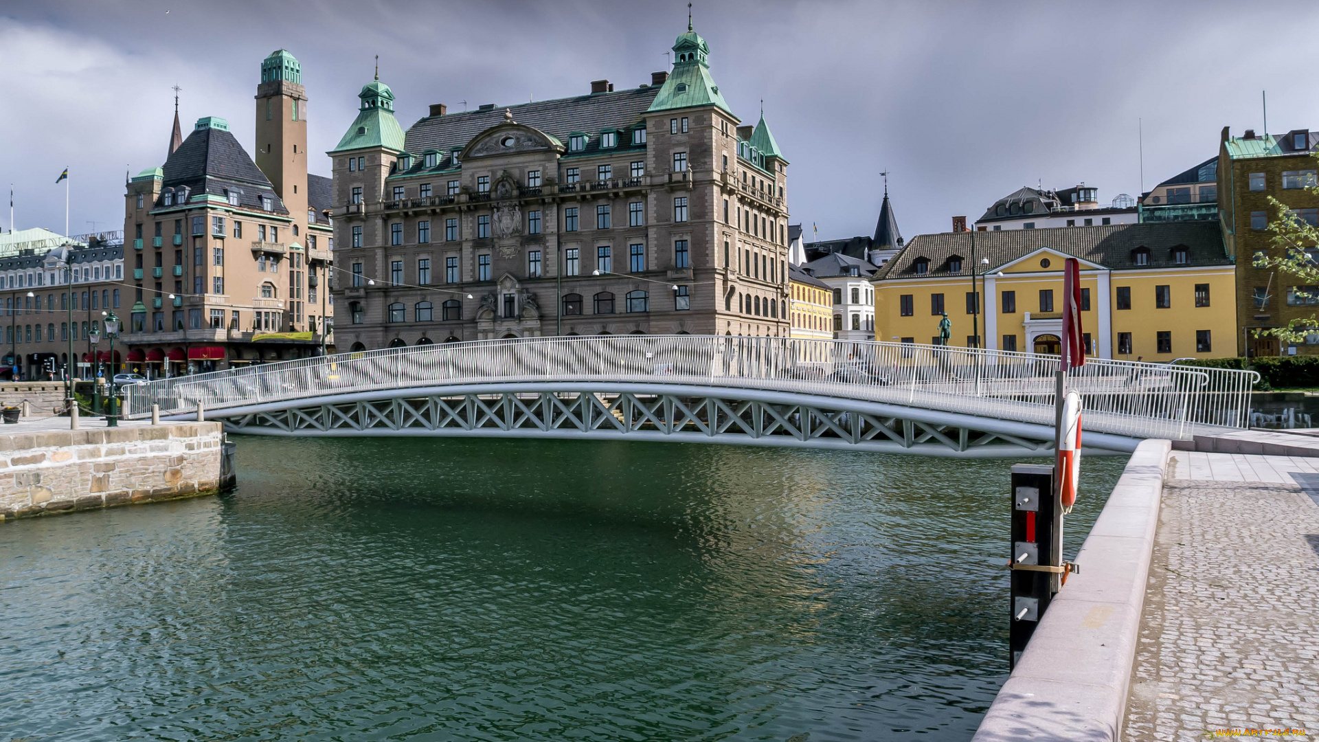 bagers, bro, -, malm&, 246, , sweden, города, -, мосты, канал, набережная, мост, здания