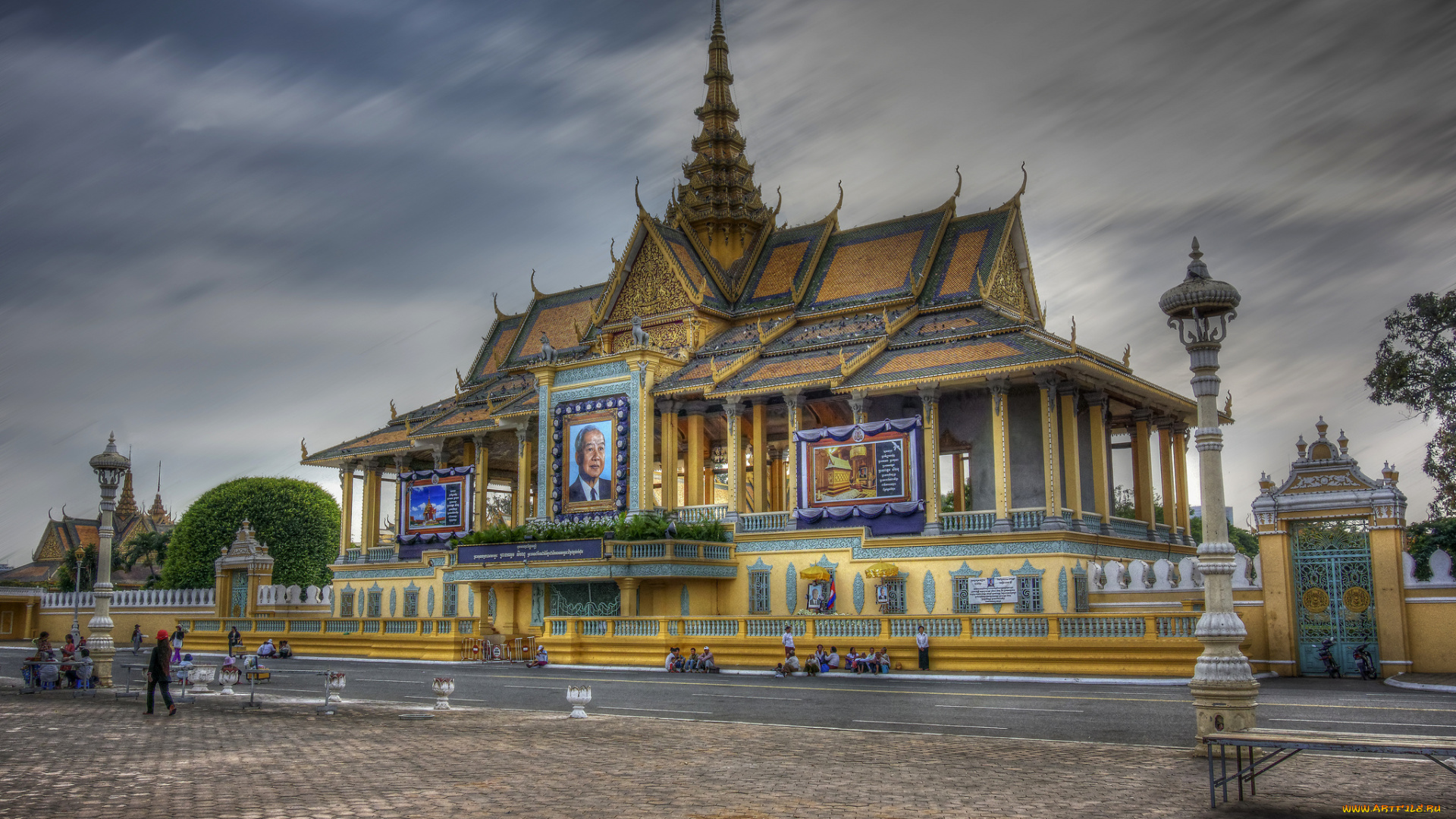 royal, palace, , phnom, penh, , cambodia, города, -, столицы, государств, площадь, дорога, дворец
