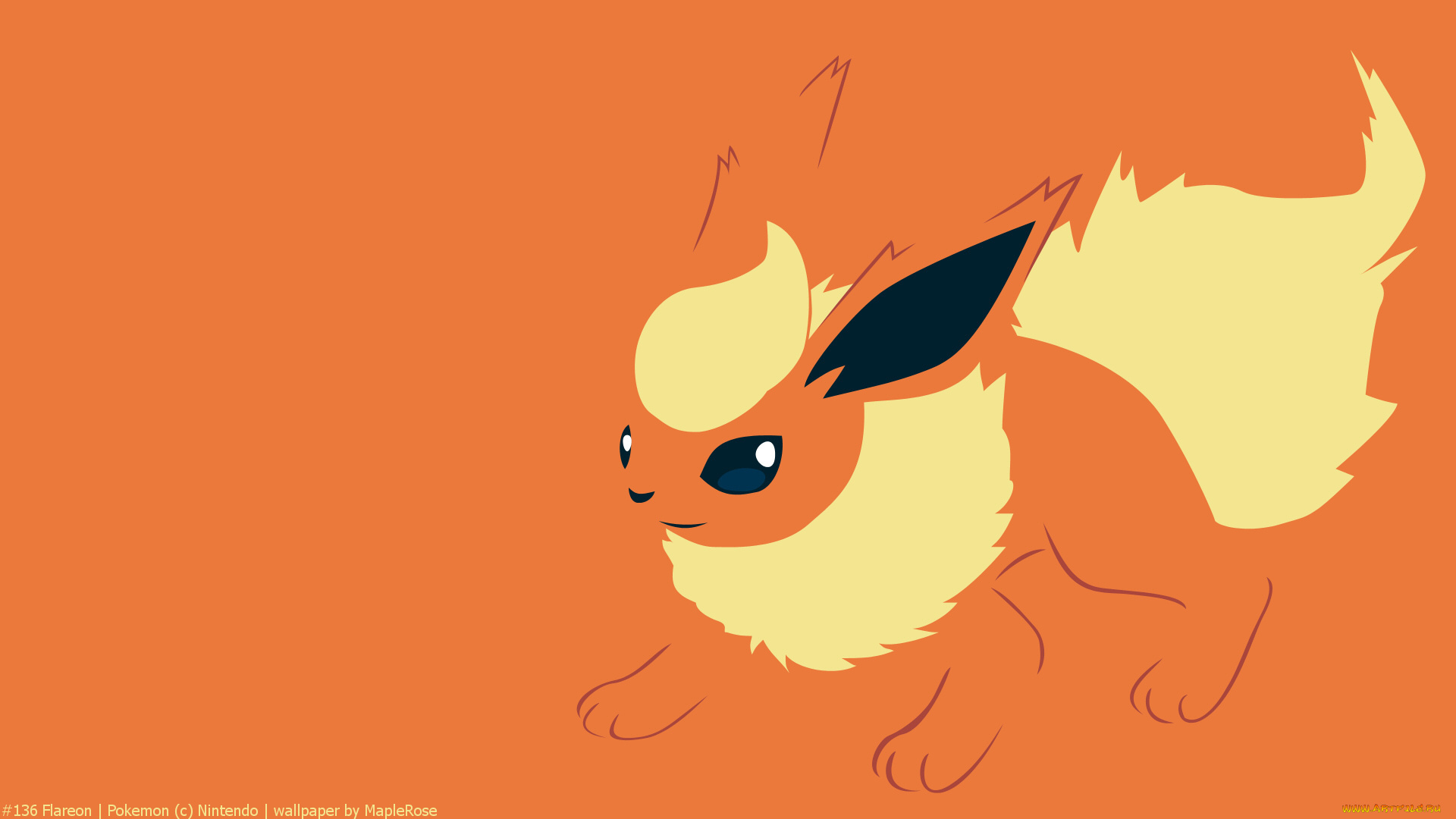 векторная, графика, pokemon, покемон, огненный, flareon
