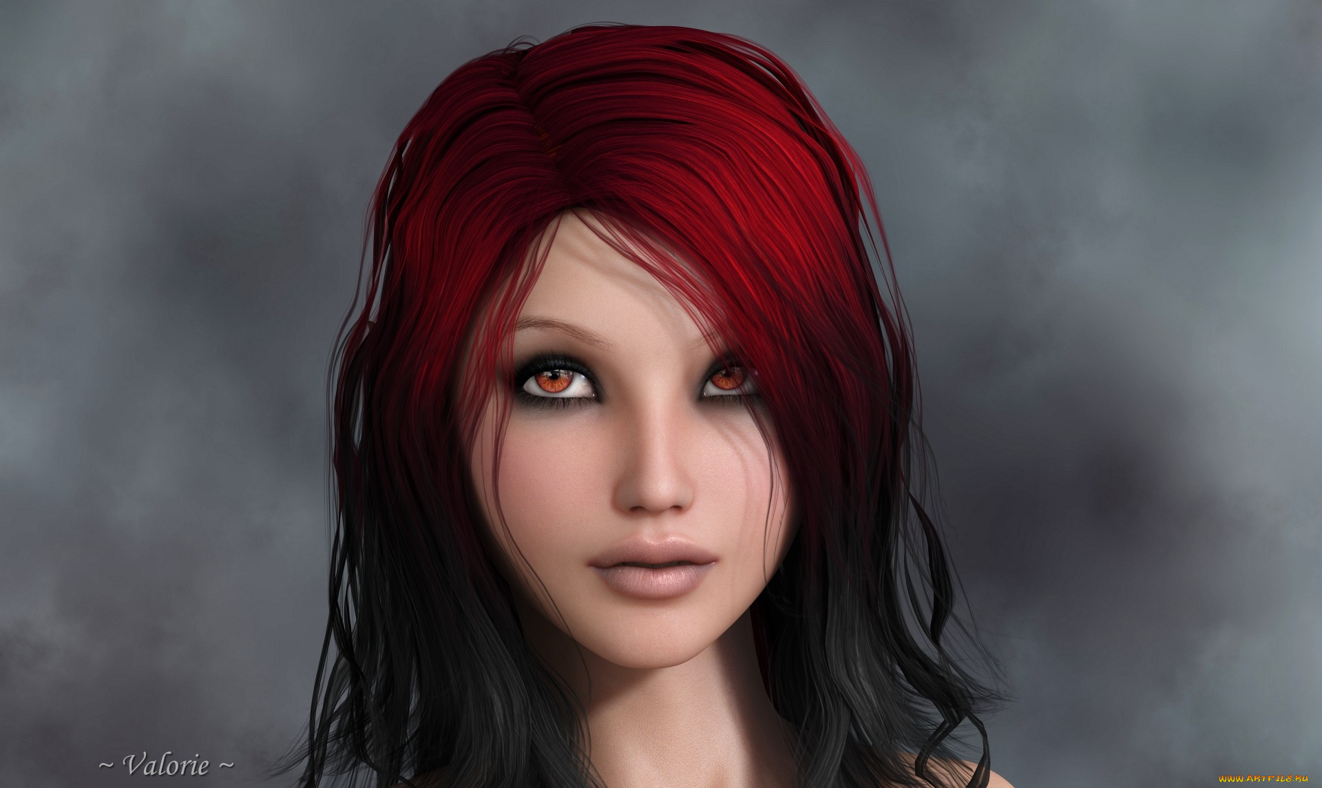 3д, графика, portraits, , портрет, взгляд, девушка