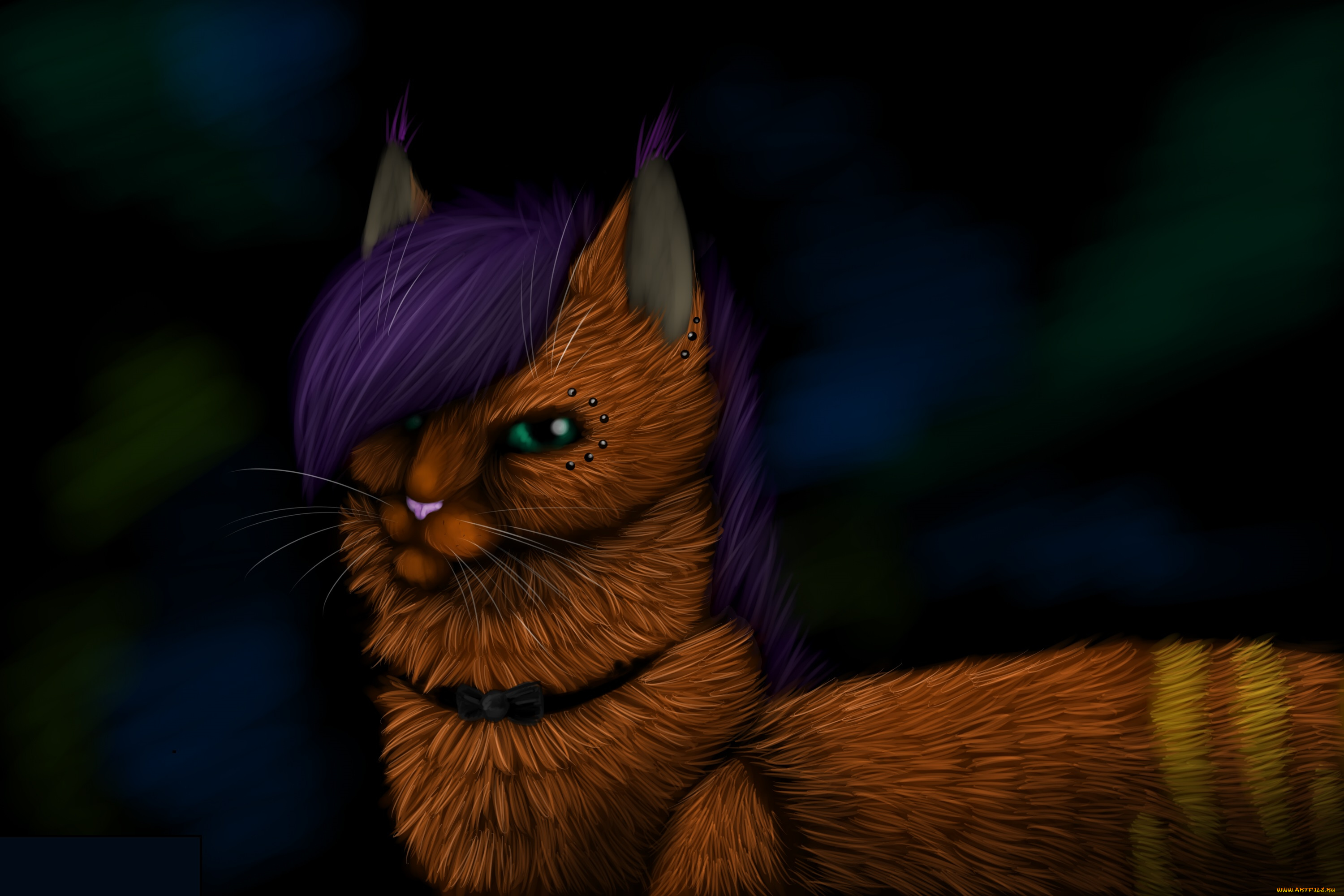 рисованные, животные, , сказочные, , мифические, кот, взгляд