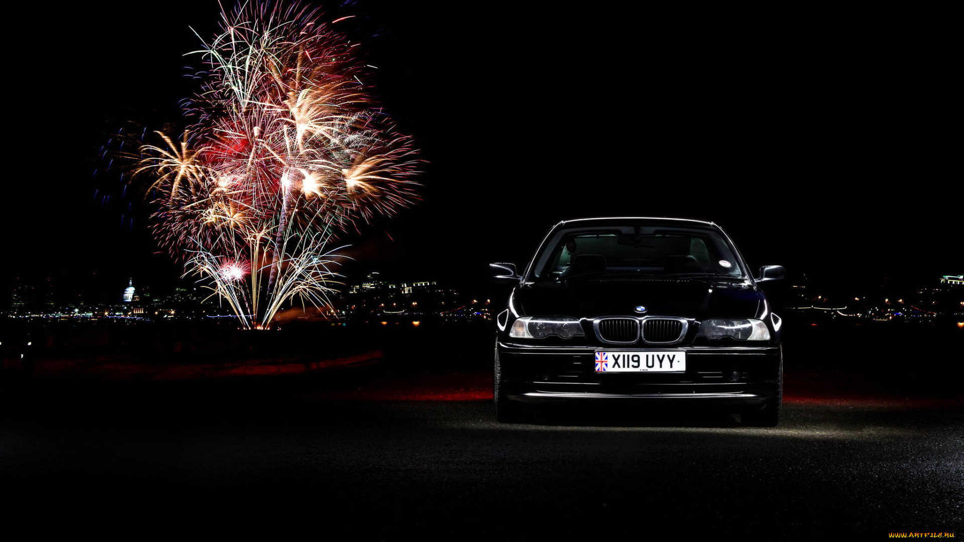 автомобили, bmw, 3, series, фары, black, фейерверк, бмв