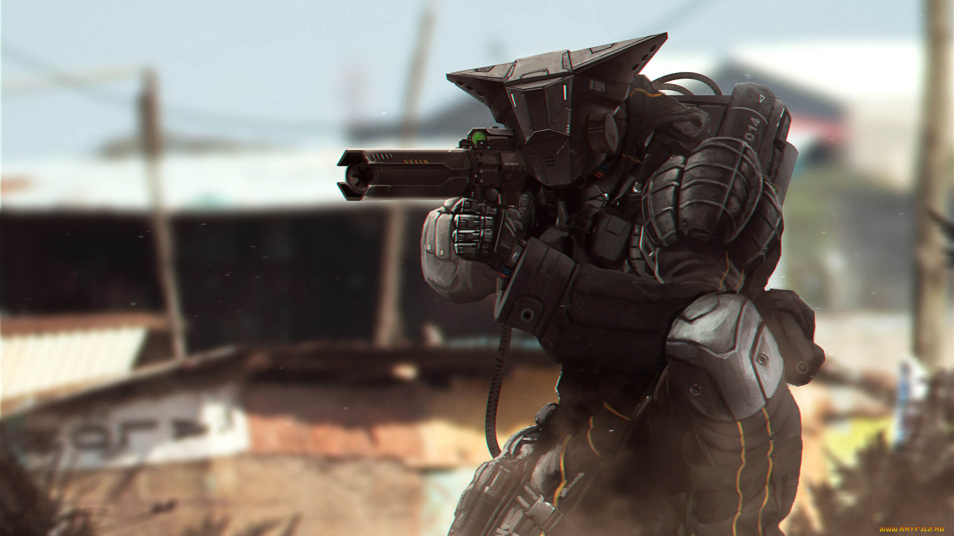 фэнтези, роботы, , киборги, , механизмы, оружие, шлем, будущее, солдат, доспехи, стрельба