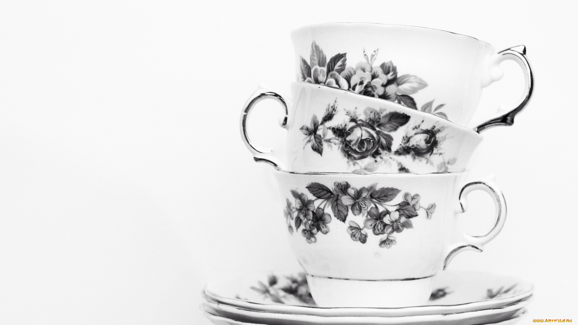 разное, посуда, , столовые, приборы, , кухонная, утварь, рисунок, фото, чёрно-белое, чашки