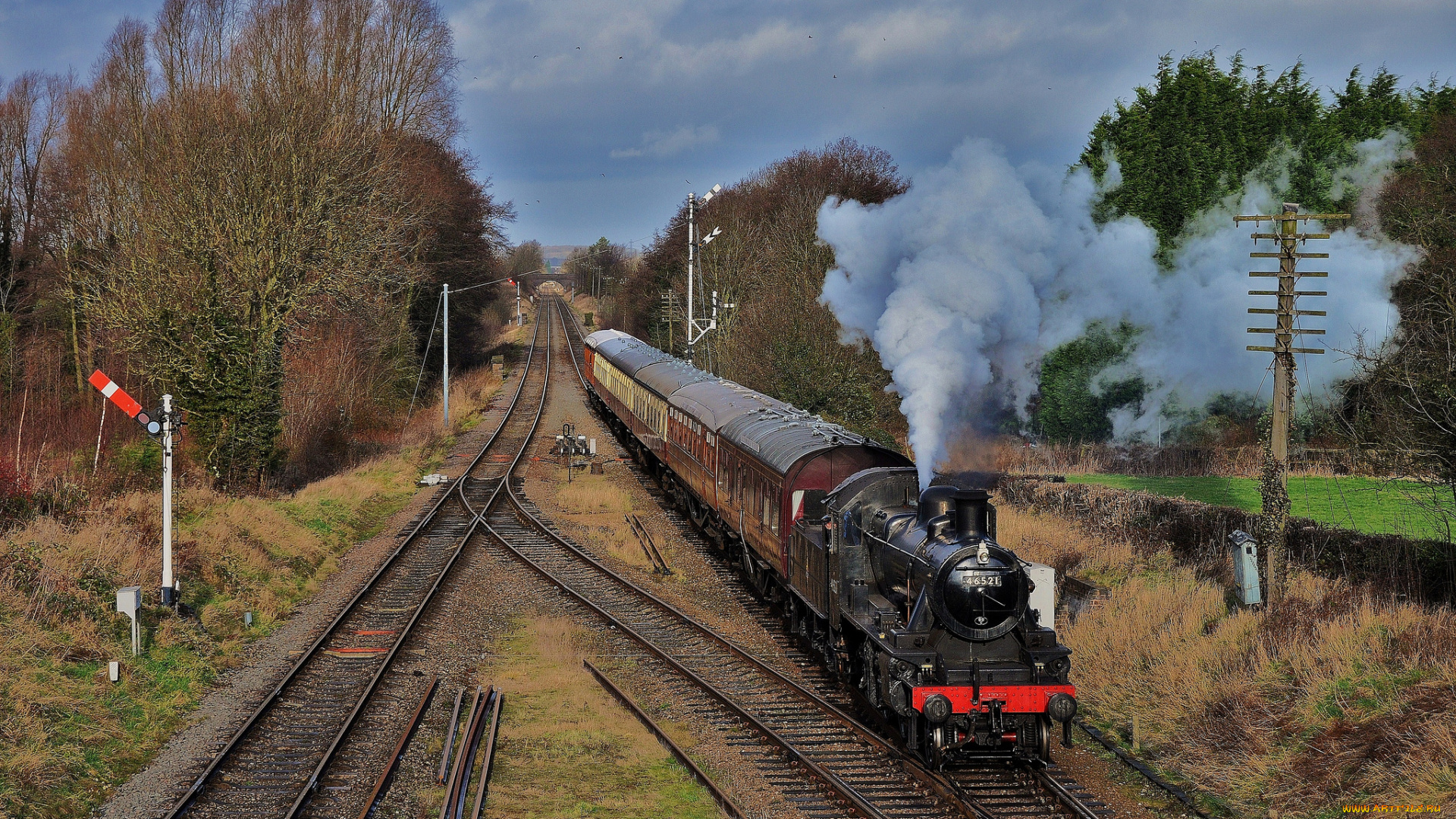 техника, паровозы, дорога, железная, паровоз, рельсы