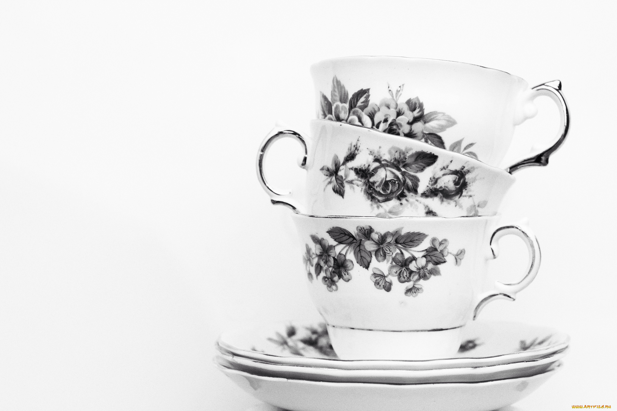 разное, посуда, , столовые, приборы, , кухонная, утварь, рисунок, фото, чёрно-белое, чашки