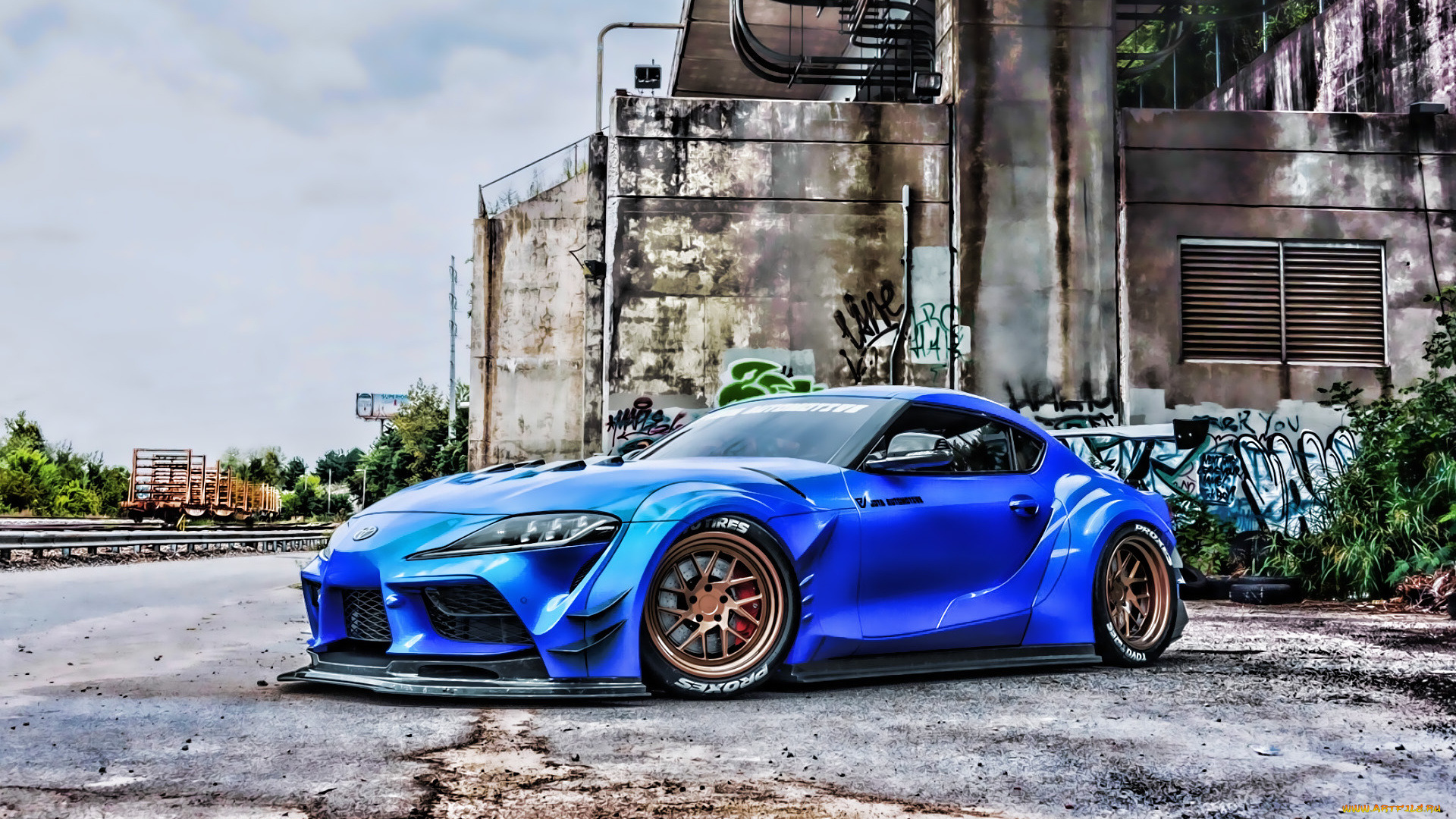 2019, toyota, supra, а90, автомобили, toyota, blue, supra, a90, тюнинг, 2019, года, японские, суперкар