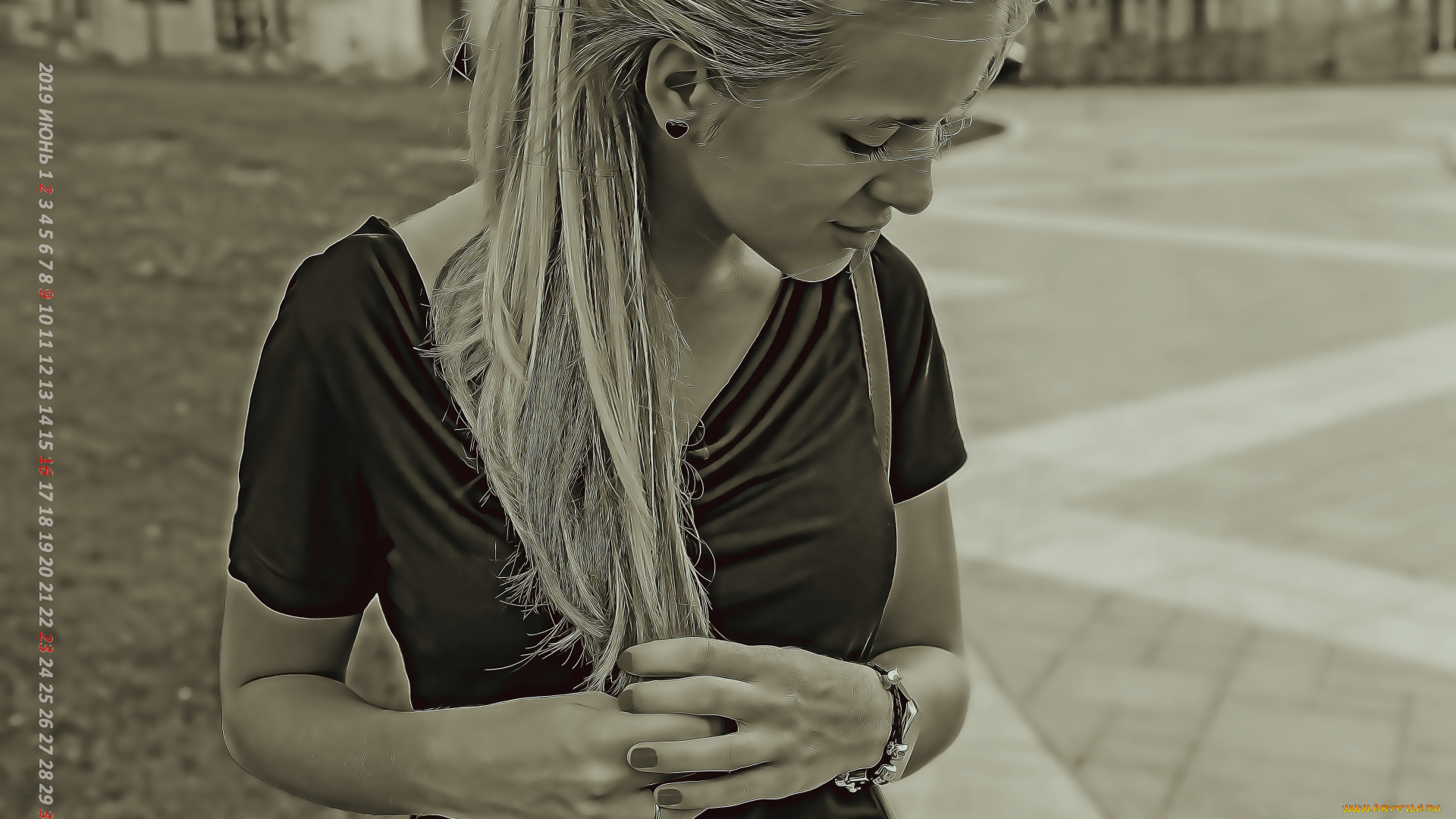 календари, компьютерный, дизайн, улица, девушка