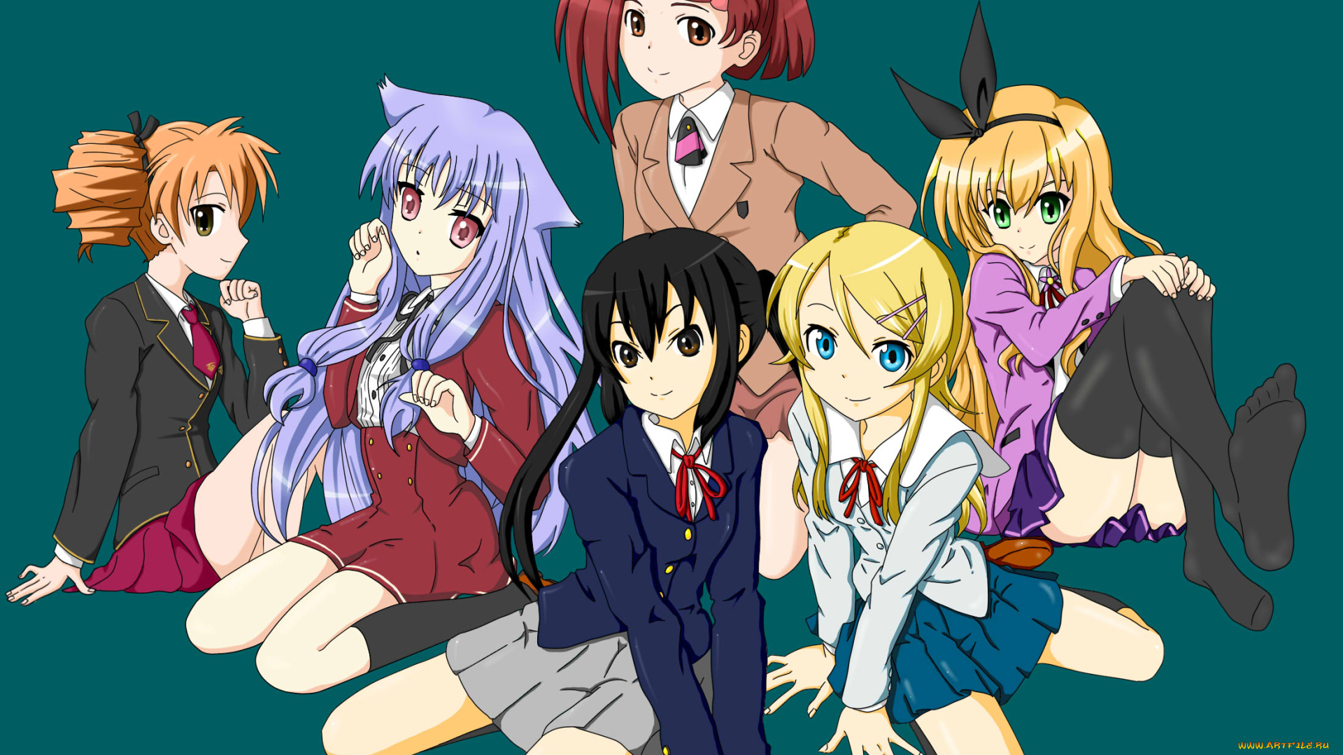 kiss&, 215, sis, аниме, kiss, x, sis, фон, взгляд, девушки