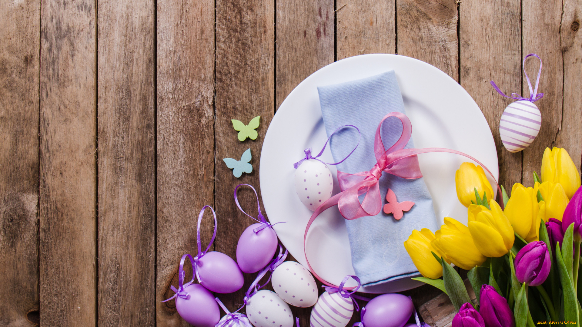 праздничные, пасха, цветы, фон, яйца