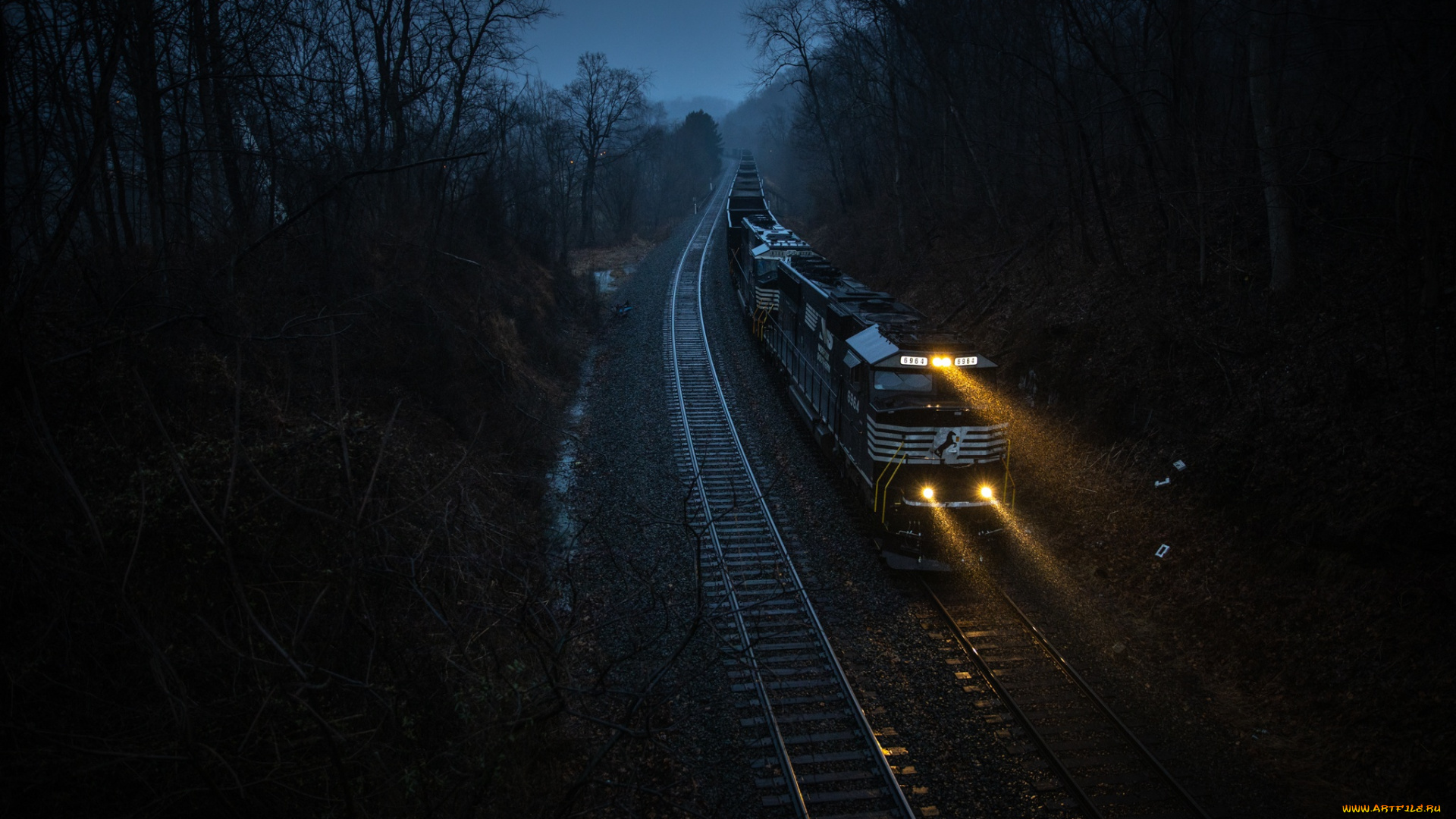 техника, поезда, ночь, поезд, железная, дорога, транспортное, средство