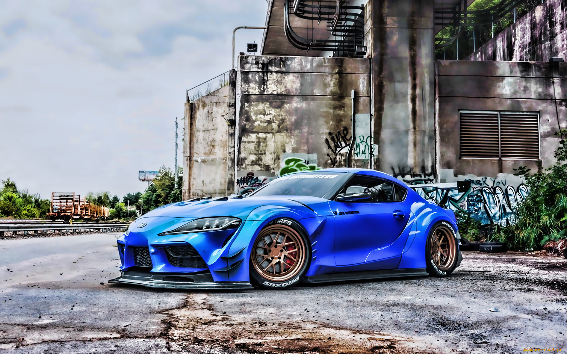 2019, toyota, supra, а90, автомобили, toyota, blue, supra, a90, тюнинг, 2019, года, японские, суперкар