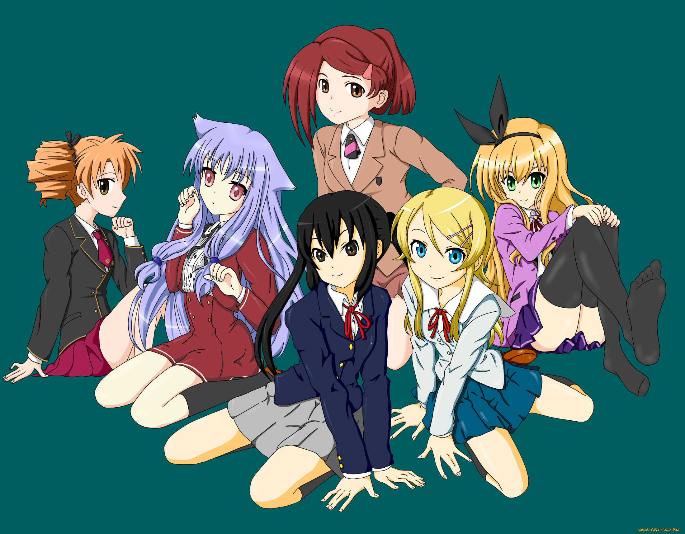 kiss&, 215, sis, аниме, kiss, x, sis, фон, взгляд, девушки