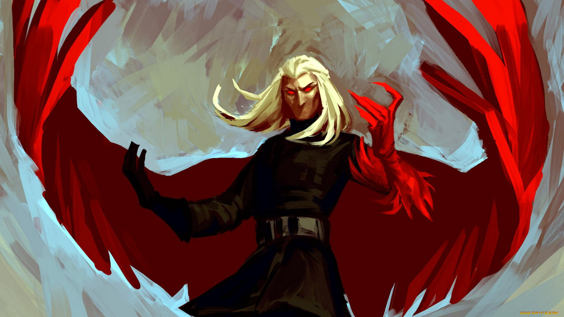 видео, игры, league, of, legends, маг, крылья, блондин, swain