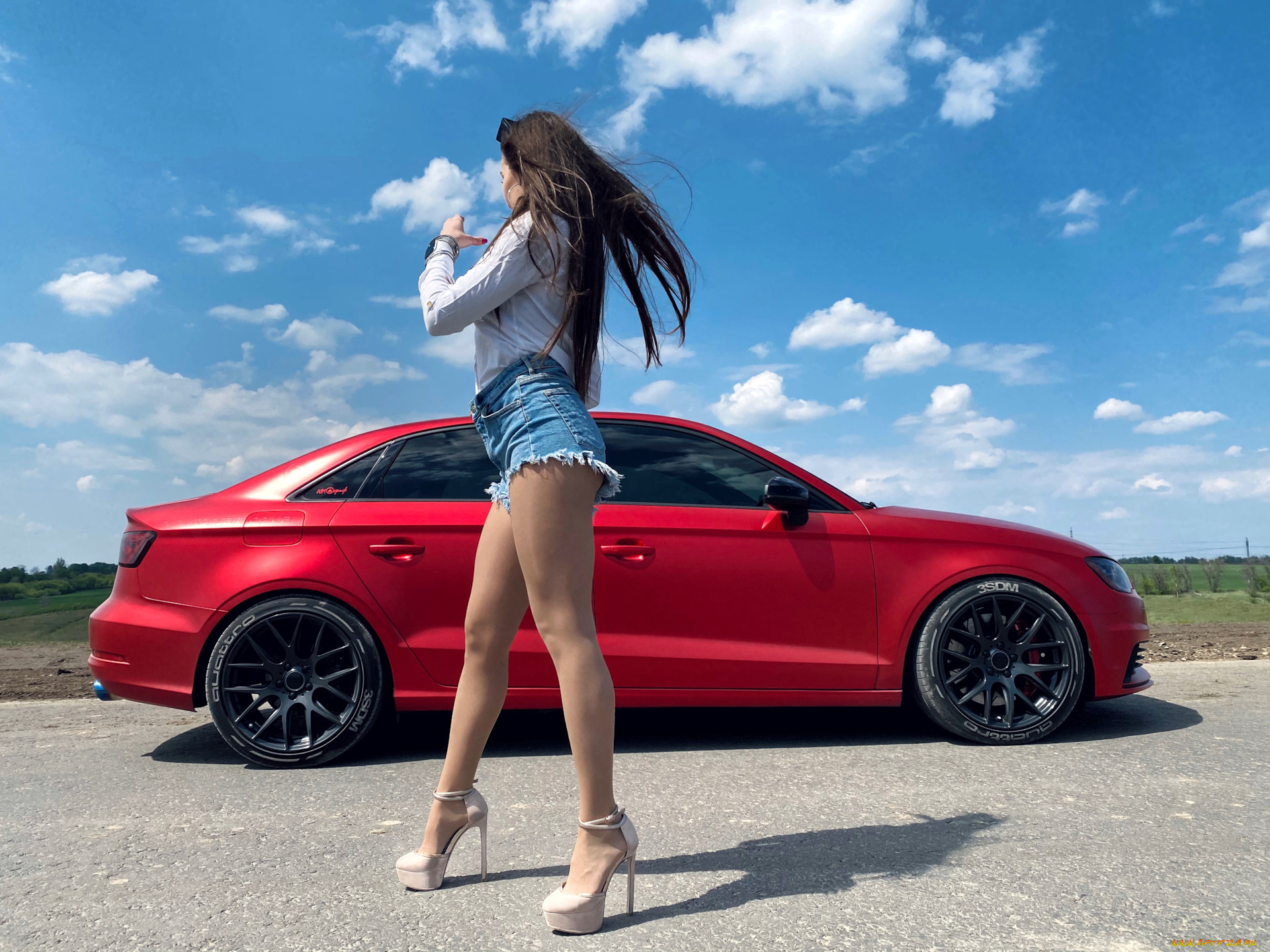 автомобили, -авто, с, девушками, audi, a3