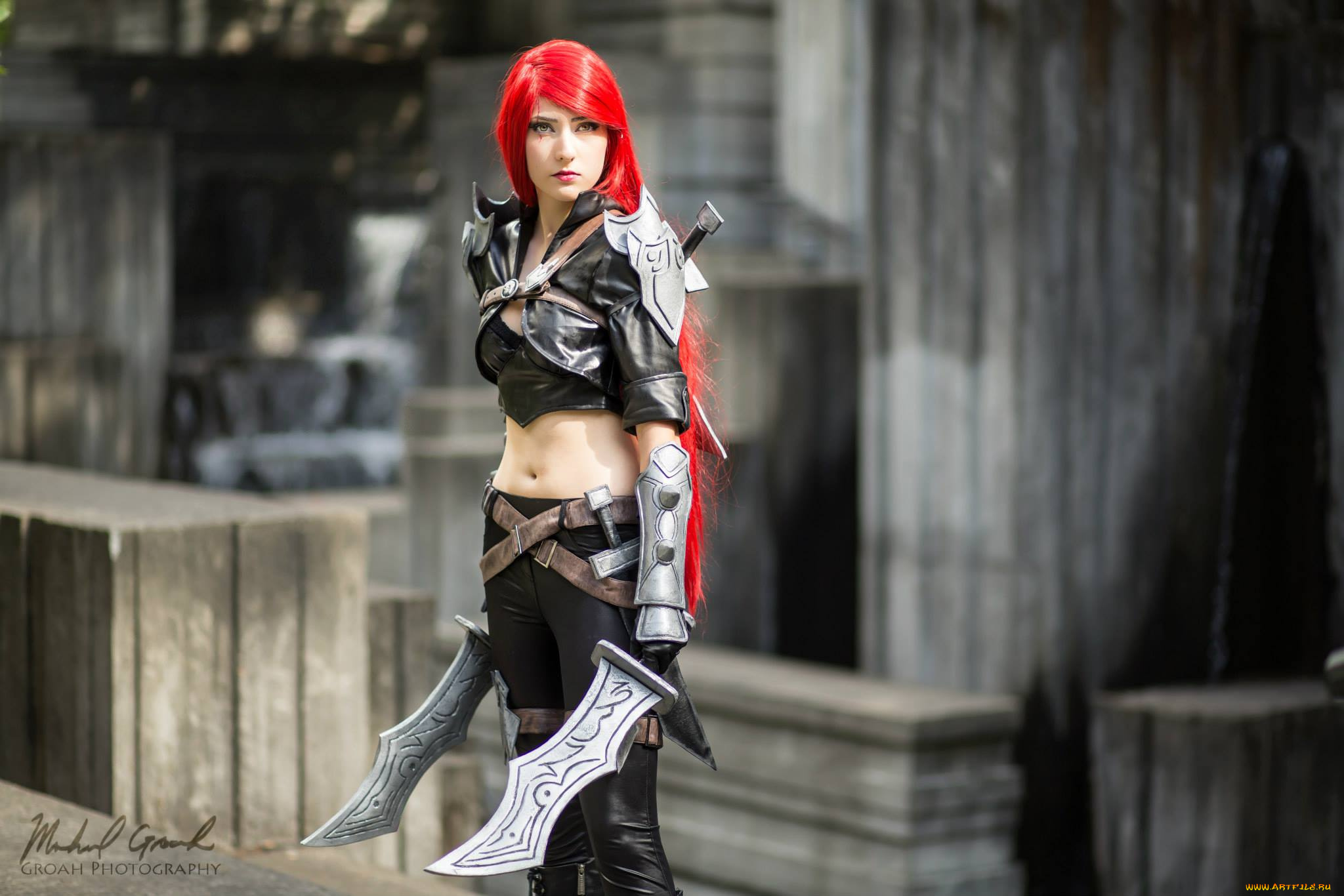 девушки, -, креатив, , косплей, fusromeow, катарина, костюм, оружие