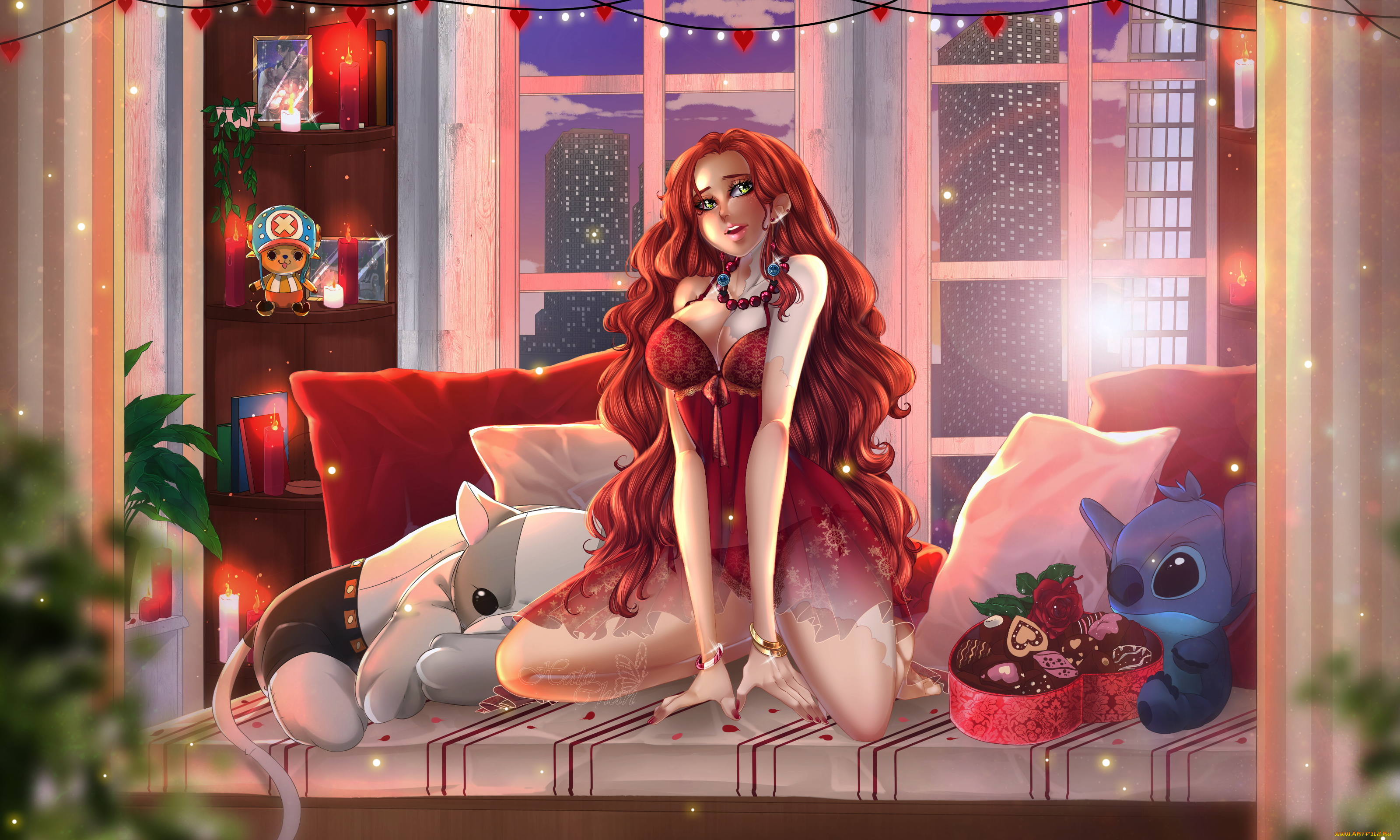 аниме, one, piece, девушка, фон, собака, существо