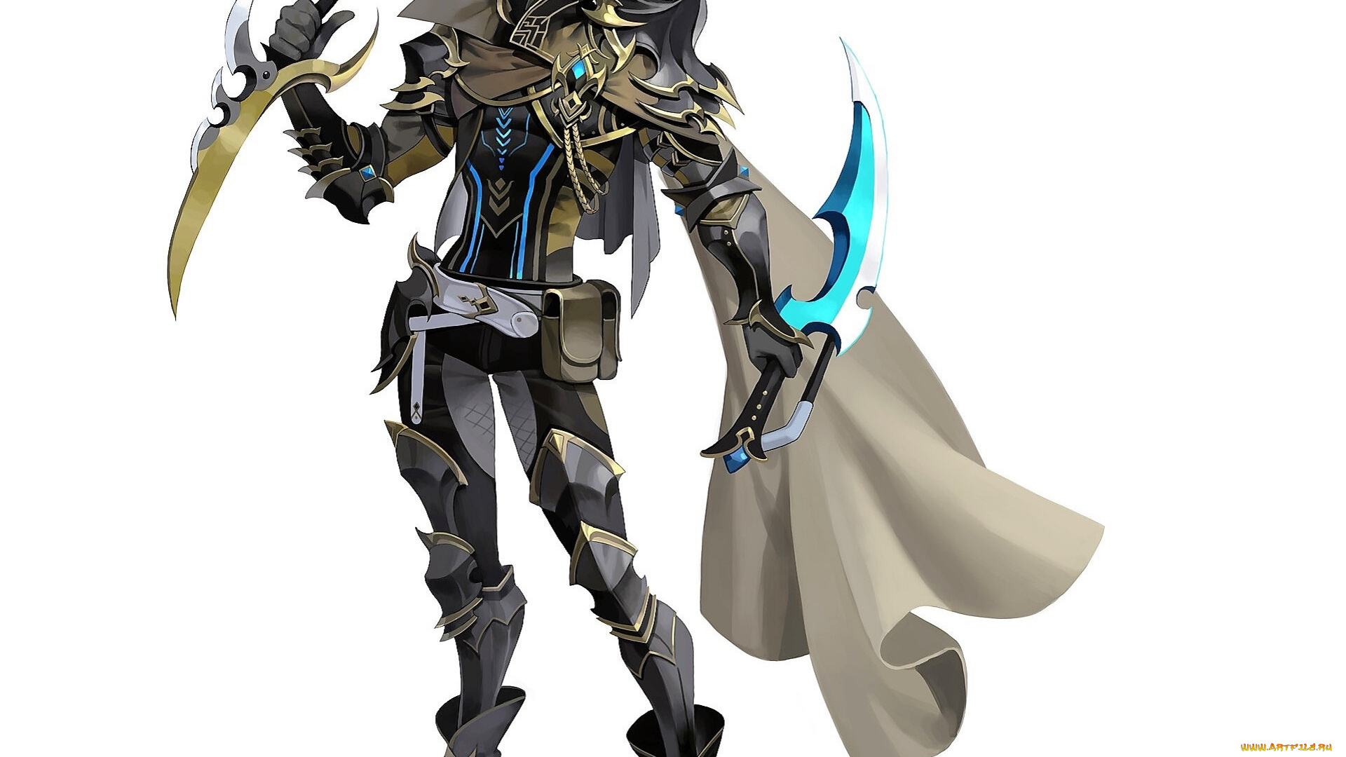 аниме, unknown, , другое, , парень, оружие, плащ