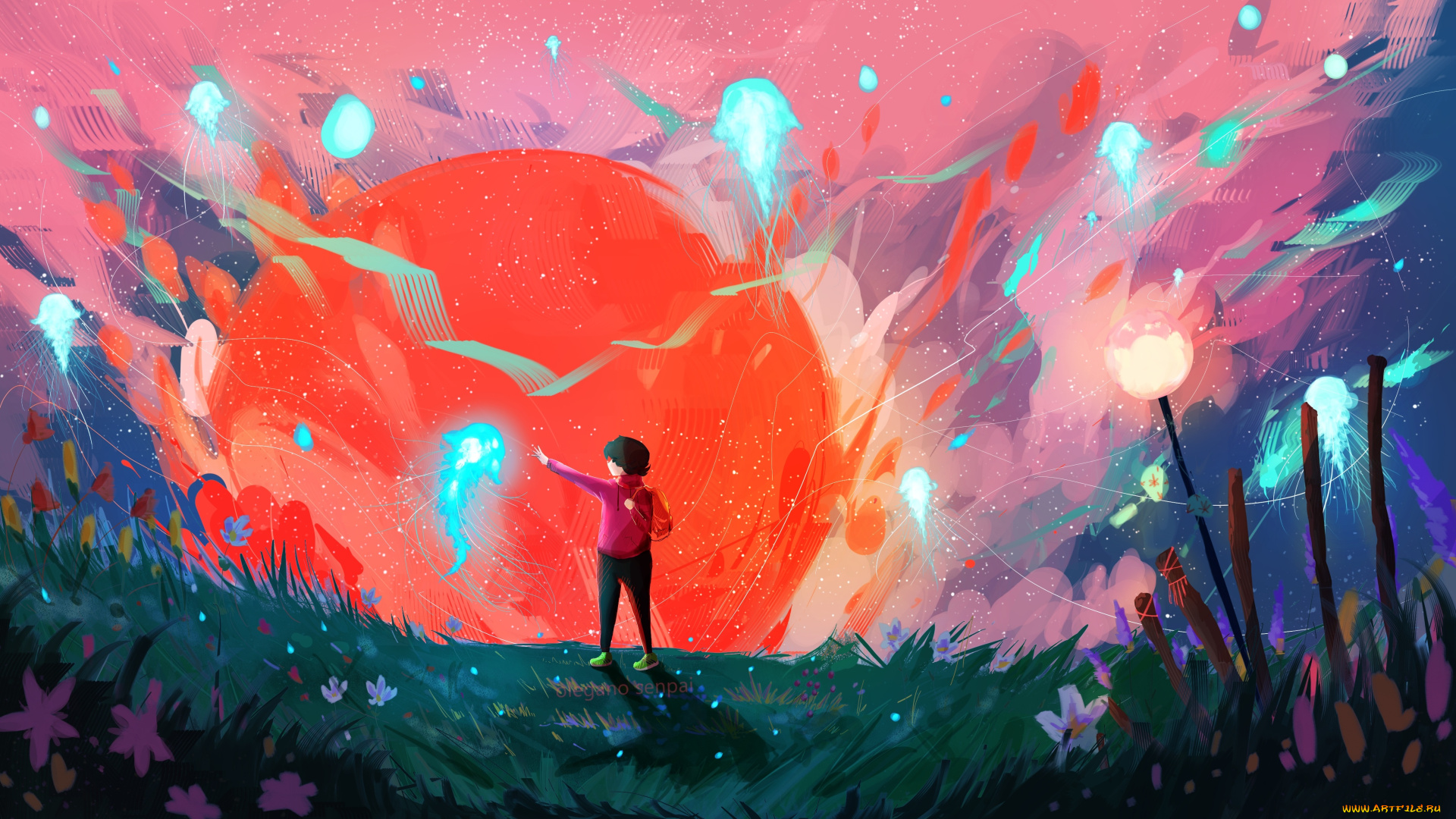 аниме, животные, , существа, парень