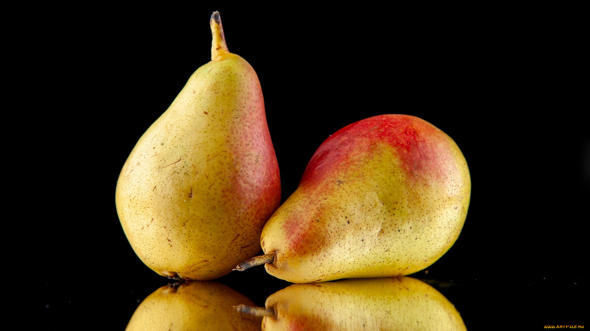 еда, груши, дуэт, отражение