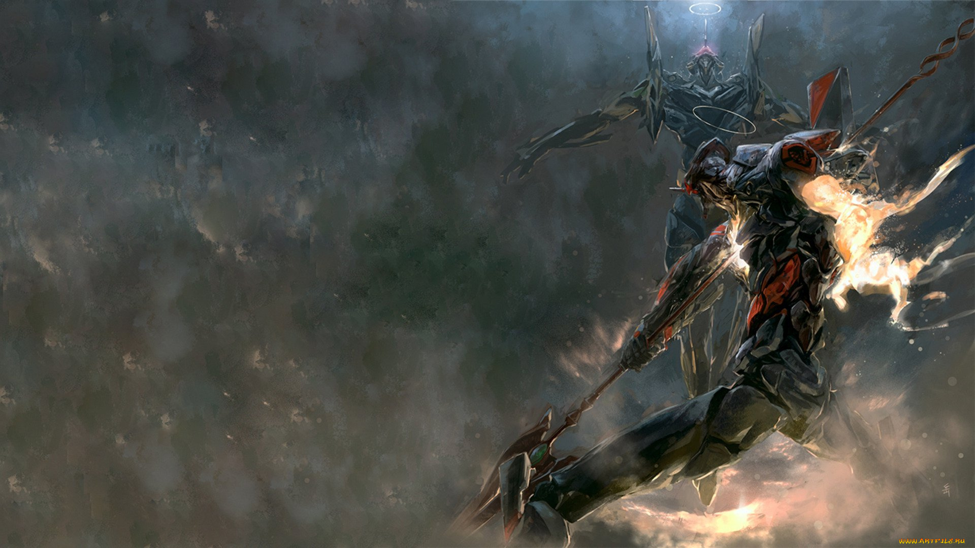 евангелион, аниме, evangelion, бой, сражение, оружие